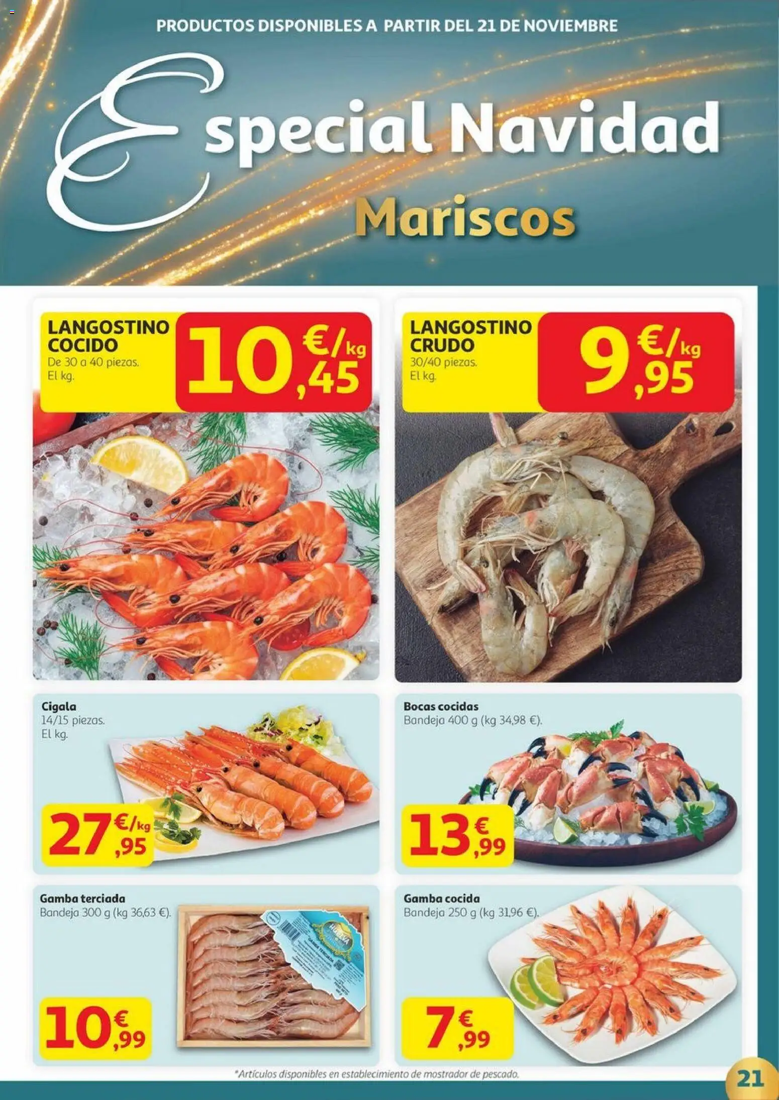 Alcampo - Canarias │ válido desde el 20.11.2025 | Página: 21 | Productos: Pescado, Bandeja, Langostino, Gamba