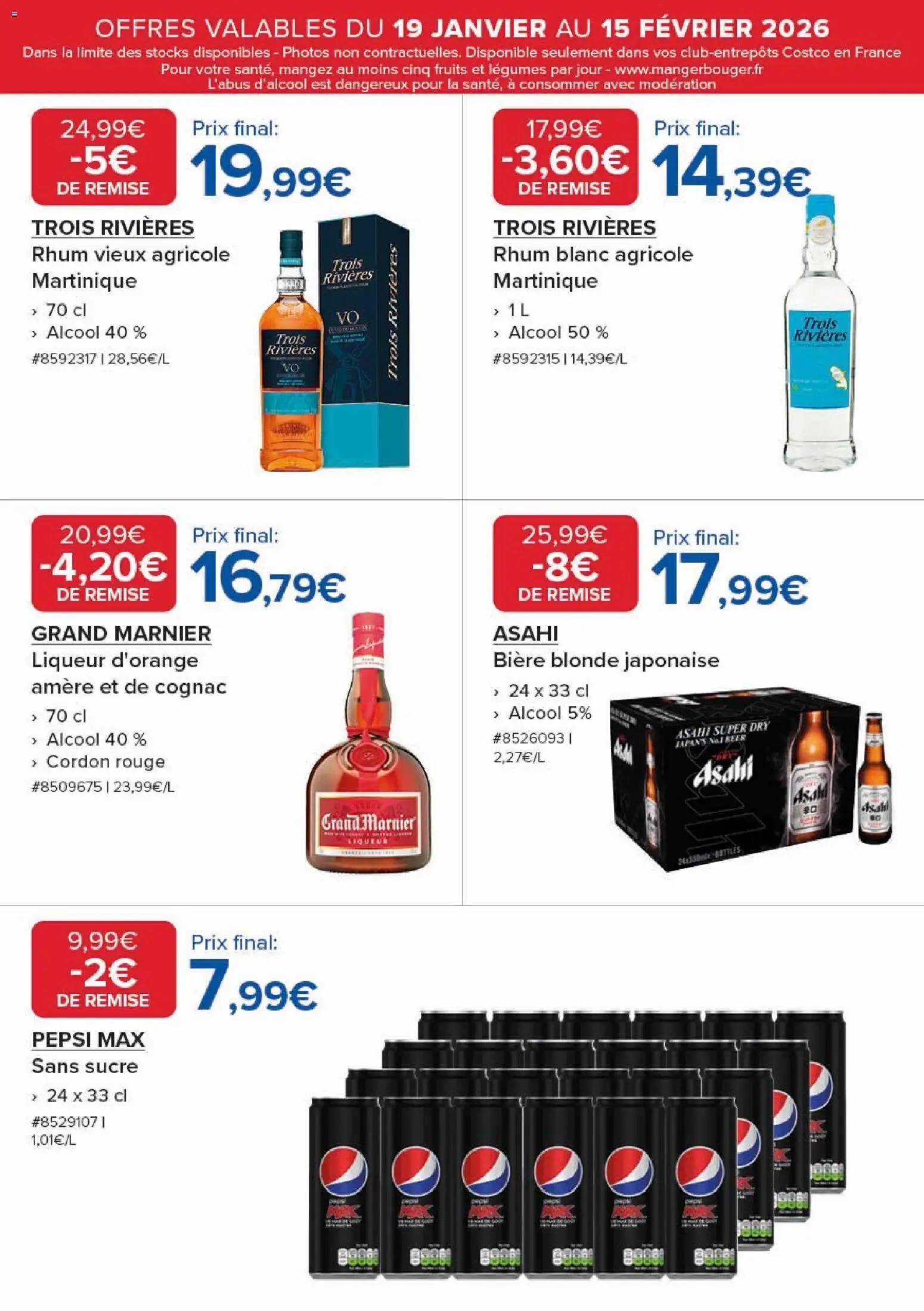 {H1} | Page: 9 | Produits: Alcool, Rhum, Bière, Pepsi Max