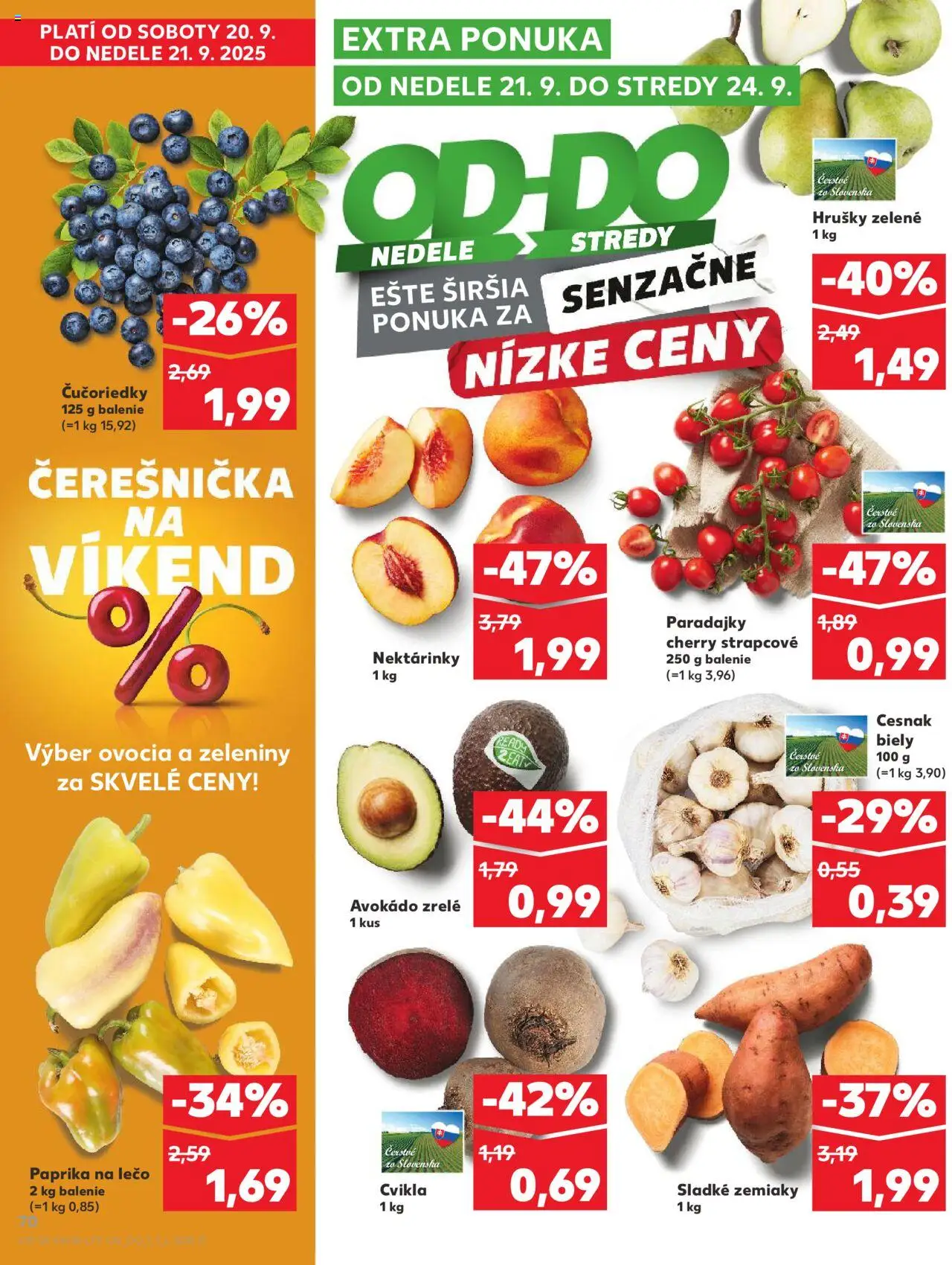 Kaufland SK akciós ujság - amely érvényes a következő dátumtól: 18.09.2025 | Oldal: 70