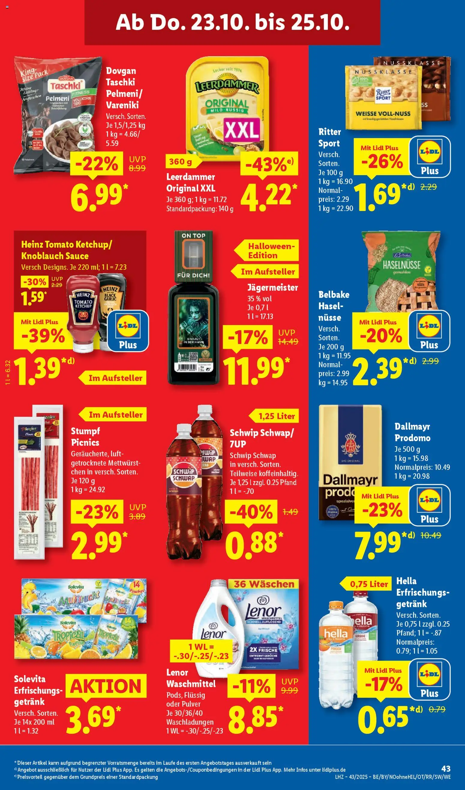Lidl Prospekt München – gültig ab 20.10.2025 | Seite: 67 | Produkte: Top, Leerdammer, Dallmayr, Nüsse