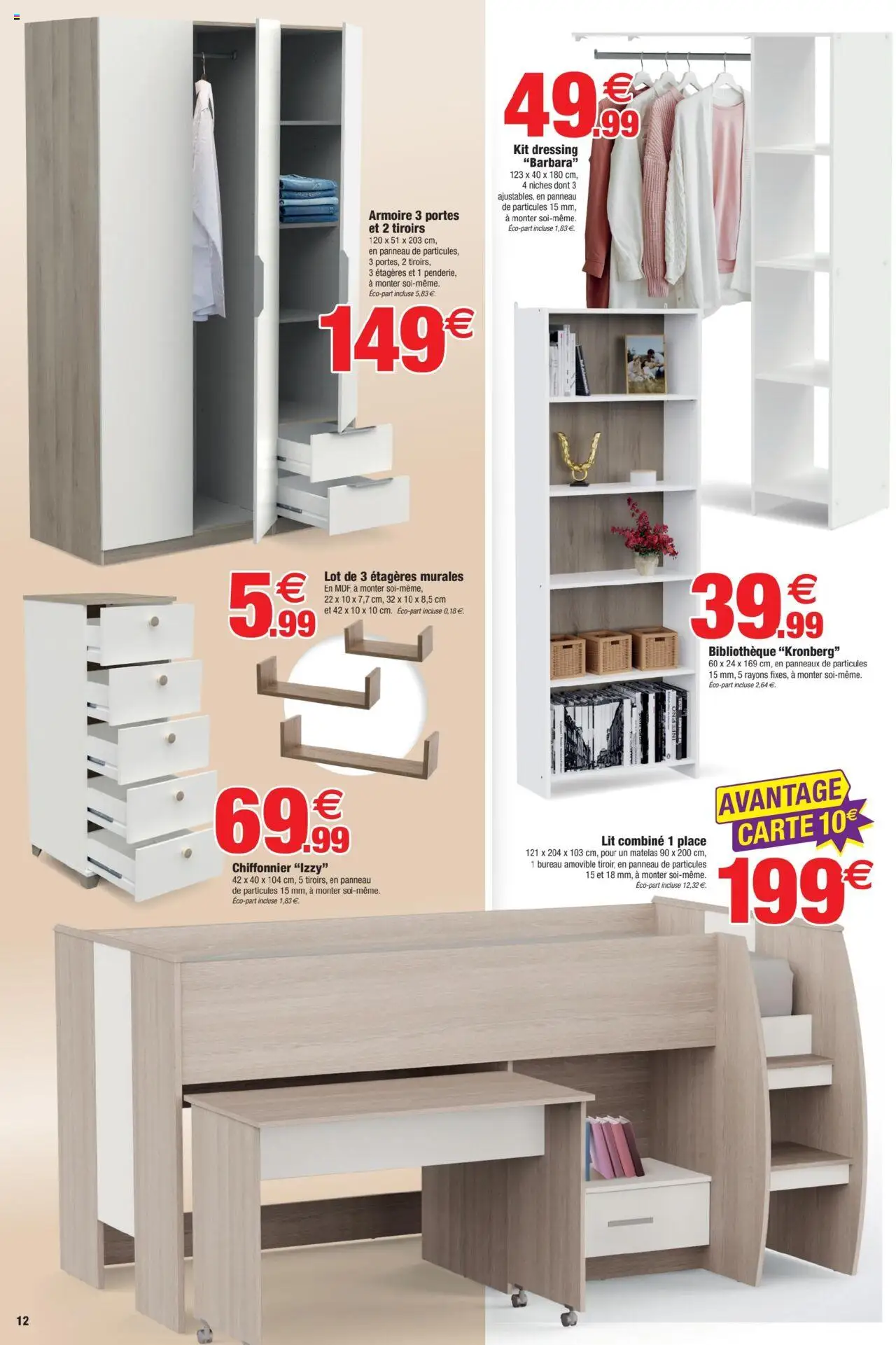  | Page: 12 | Produits: Bureau, Lit, Armoire, Dressing