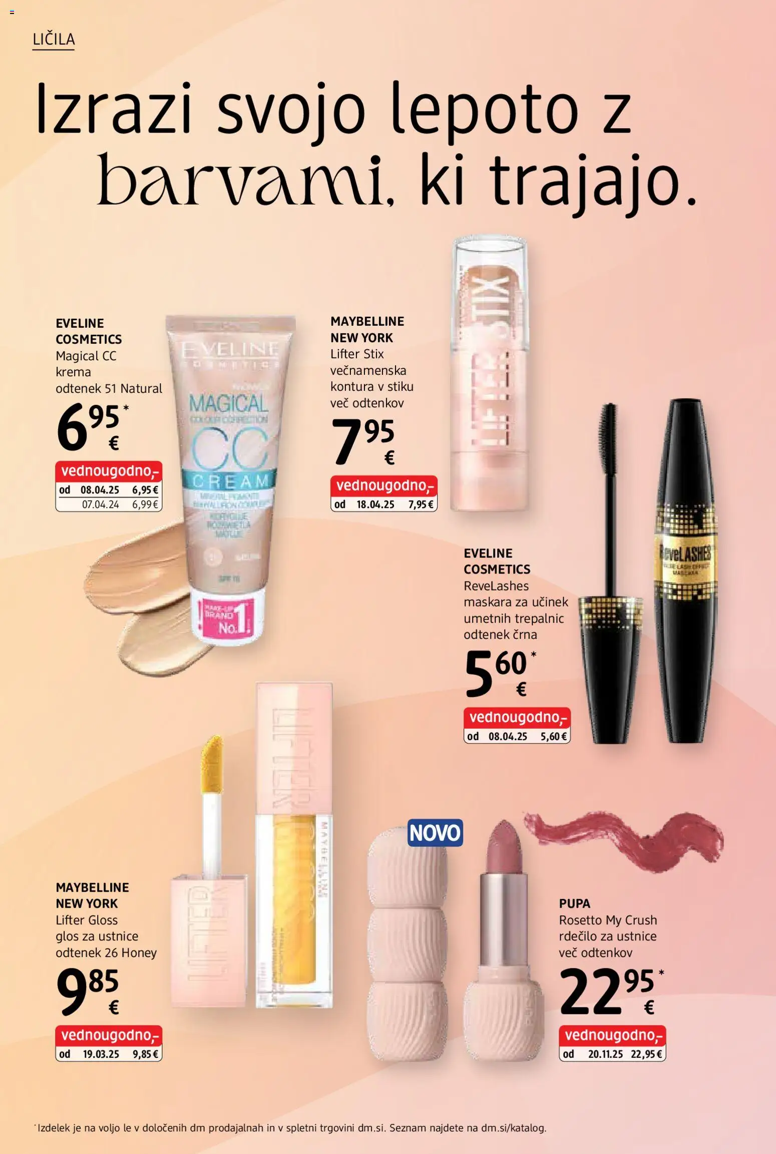 Novi DM Drogerie Markt katalog ponudbe – veljaven od 05.01.2026 | Stran: 12 | Izdelki: Glos za ustnice, Licila, Rdecilo za ustnice, Krema