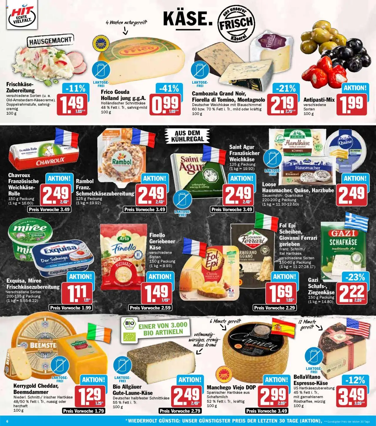 HIT - Baden-Württemberg – gültig ab 13.10.2025 | Seite: 6 | Produkte: Gouda, Ziegenkäse, Exquisa, Frischkase