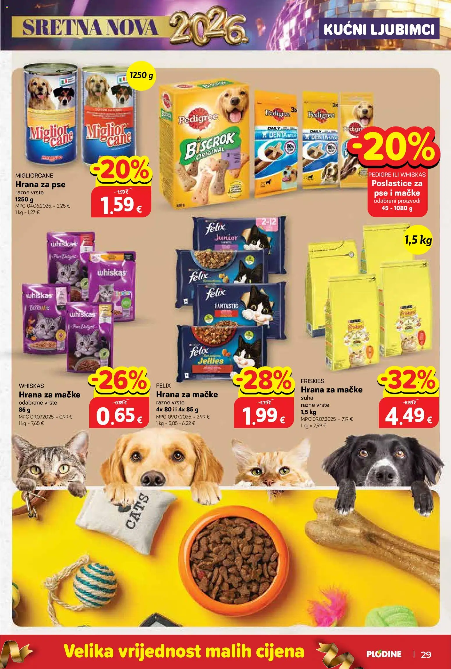 Plodine katalog | vrijedi od 27.12.2025 | Stranica: 29 | Proizvodi: Whiskas, Hrana za pse, Hrana za mačke
