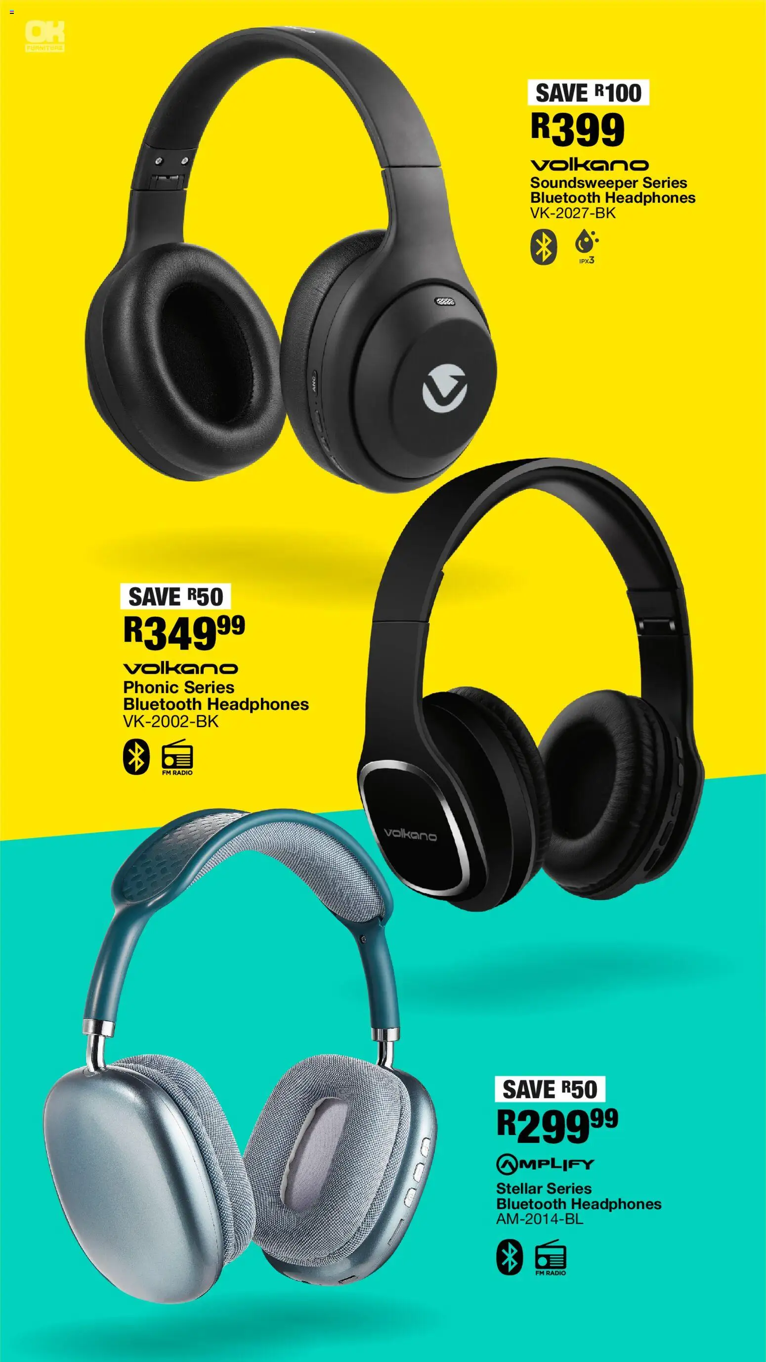 New OK Furniture catalogue – valid from 05.01.2026 | Page: 16 | Products: Radio, Headphones