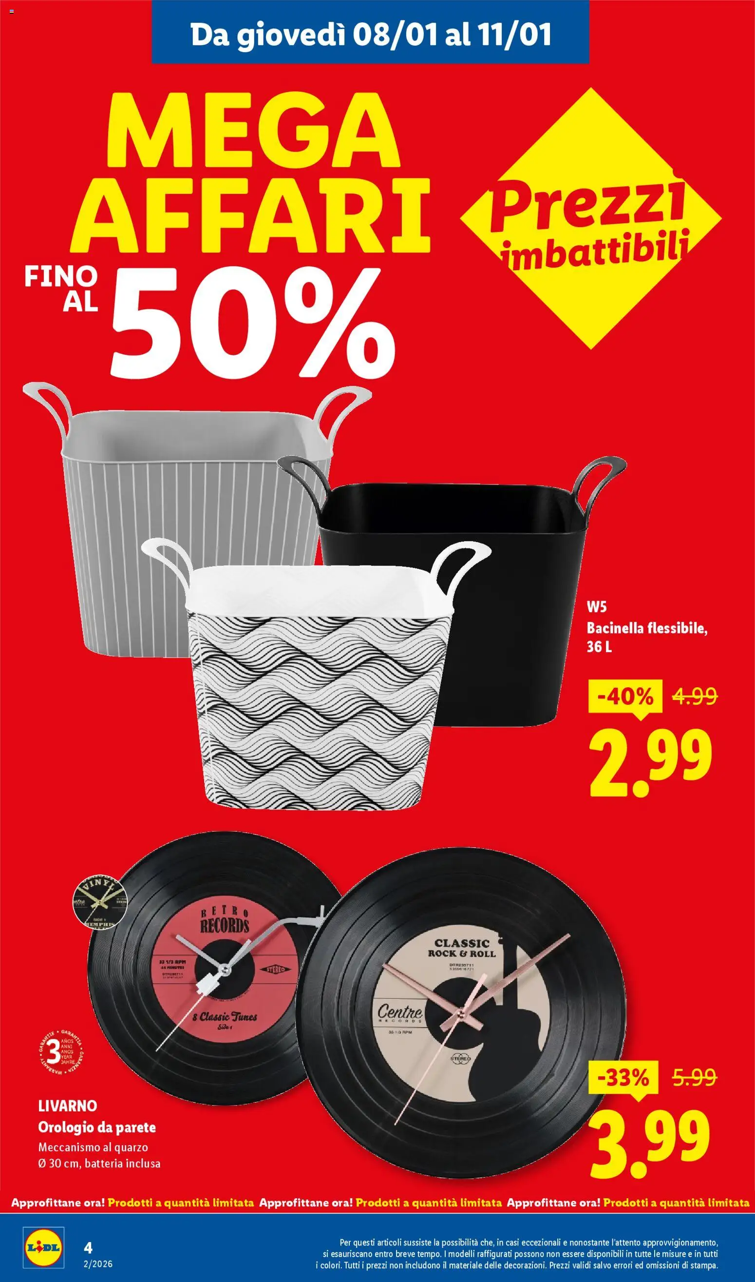 Volantino Lidl del 08.01.2026 | Pagina: 4 | Prodotti: Orologio, Batteria