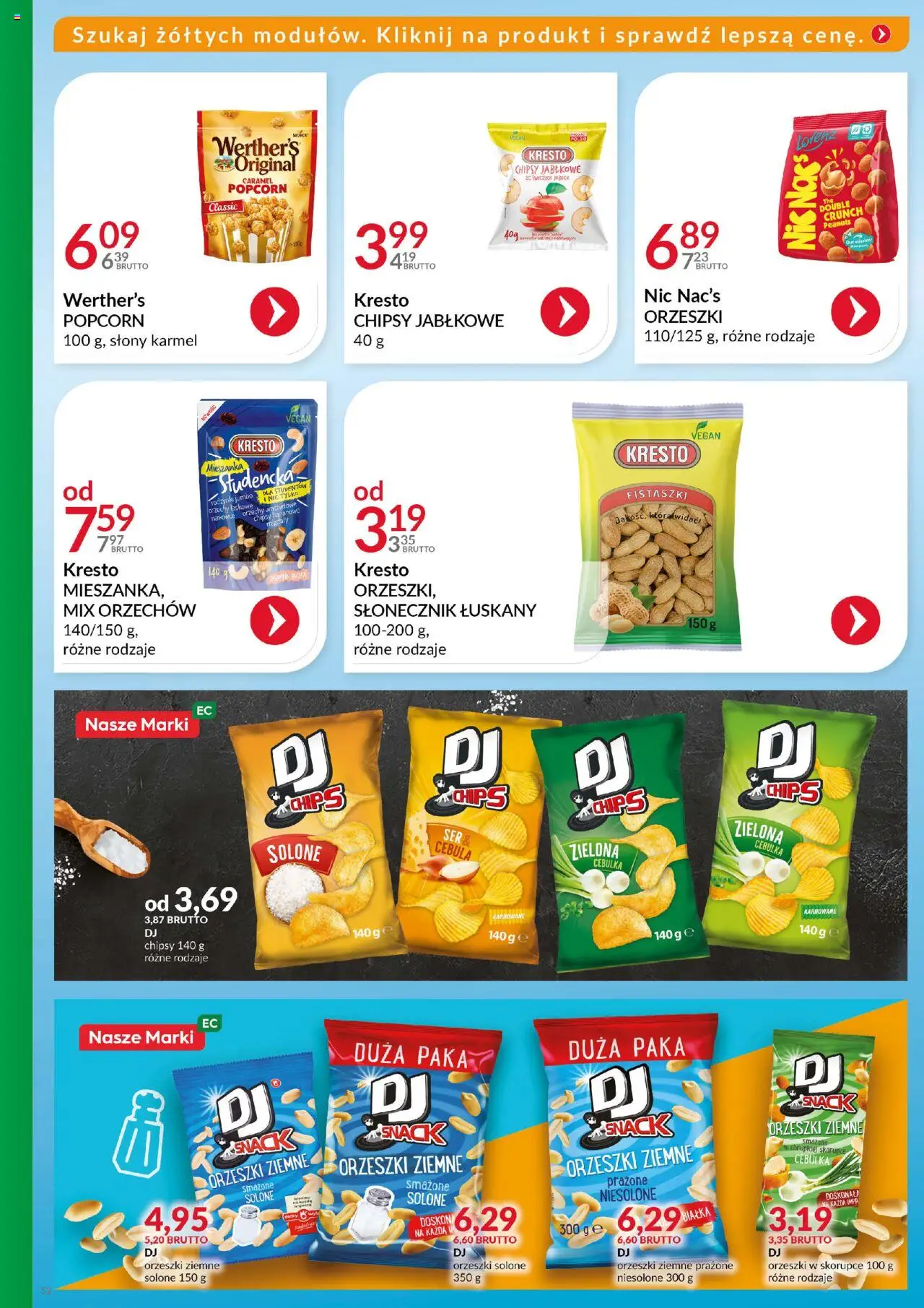 Eurocash Gazetka - Katalog Artykułów Spożywczych od 21.09.2025 | Strona: 52 | Produkty: Słonecznik, Orzeszki ziemne, Popcorn, Rodzynki