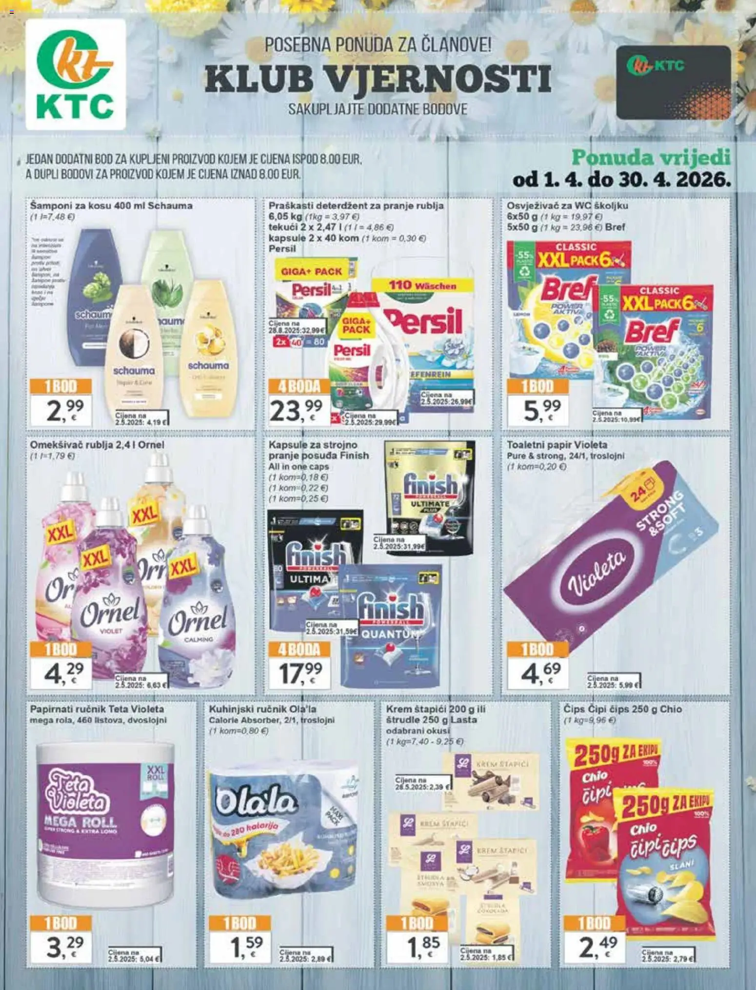 KTC katalog | vrijedi od 01.04.2026 | Stranica: 21 | Proizvodi: Toaletni papir, Štapići, Violeta, Štrudle