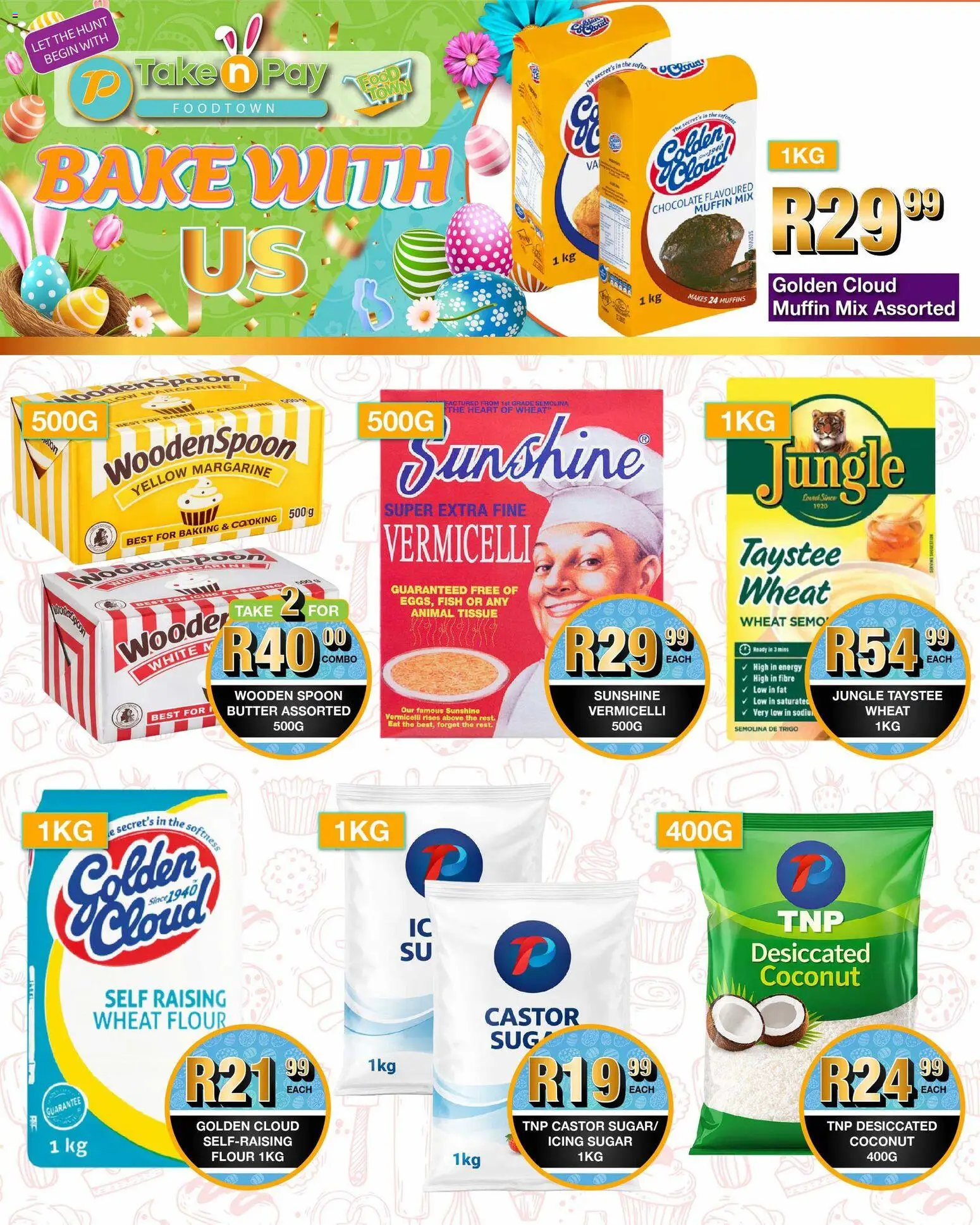 New Take n Pay catalogue – valid from 23.03.2026 | Page: 12 | Products: Muffins, Icing sugar, Margarine, Sugar