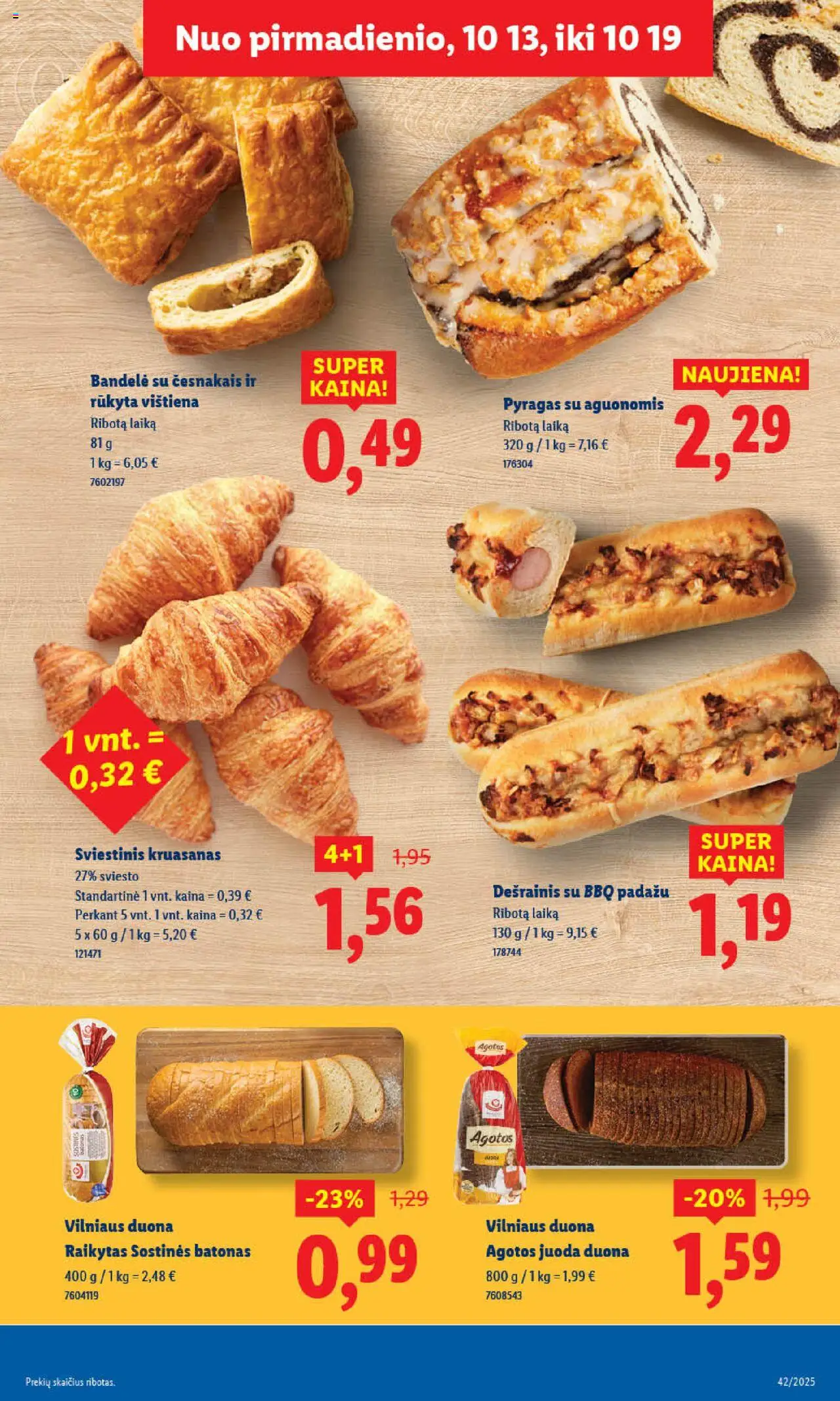 LIDL akcijos nuo 16.10.2025 | Puslapis: 11 | Prekių: Batonas, Bandelė, Pyragas, Duona
