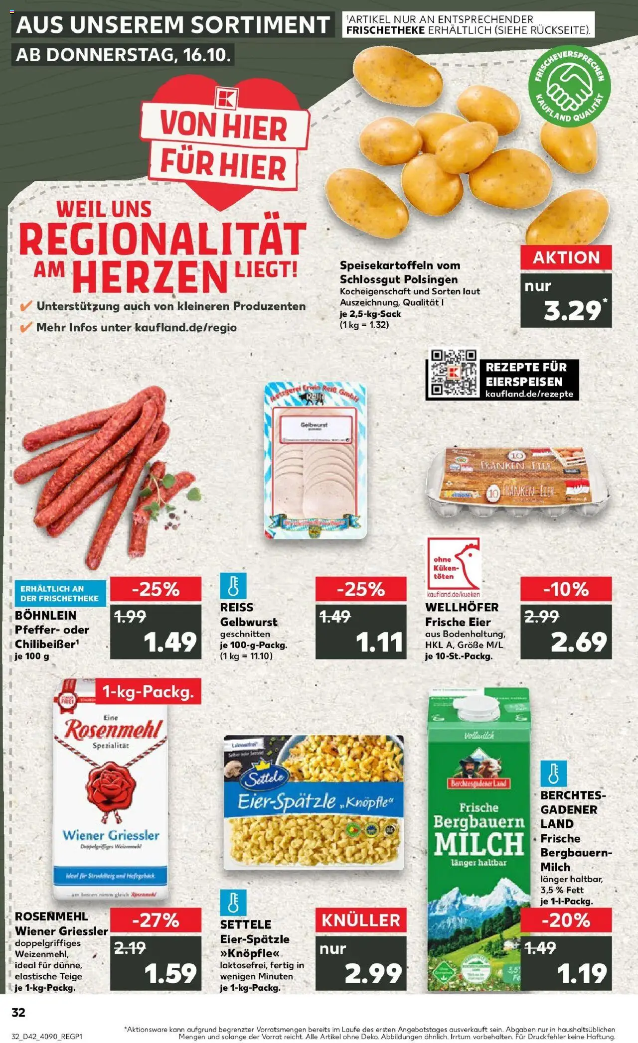 Kaufland prospekt Ansbach	 – gültig ab 19.10.2025 | Seite: 32 | Produkte: Milch, Eier, Pfeffer, Pasta