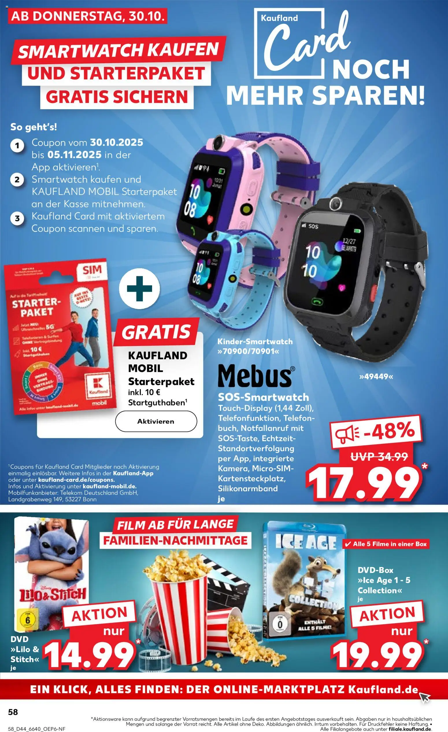Kaufland prospekt Speyer	 – gültig ab 02.11.2025 | Seite: 58 | Produkte: Smartwatch, Box, Dvd, Telefon