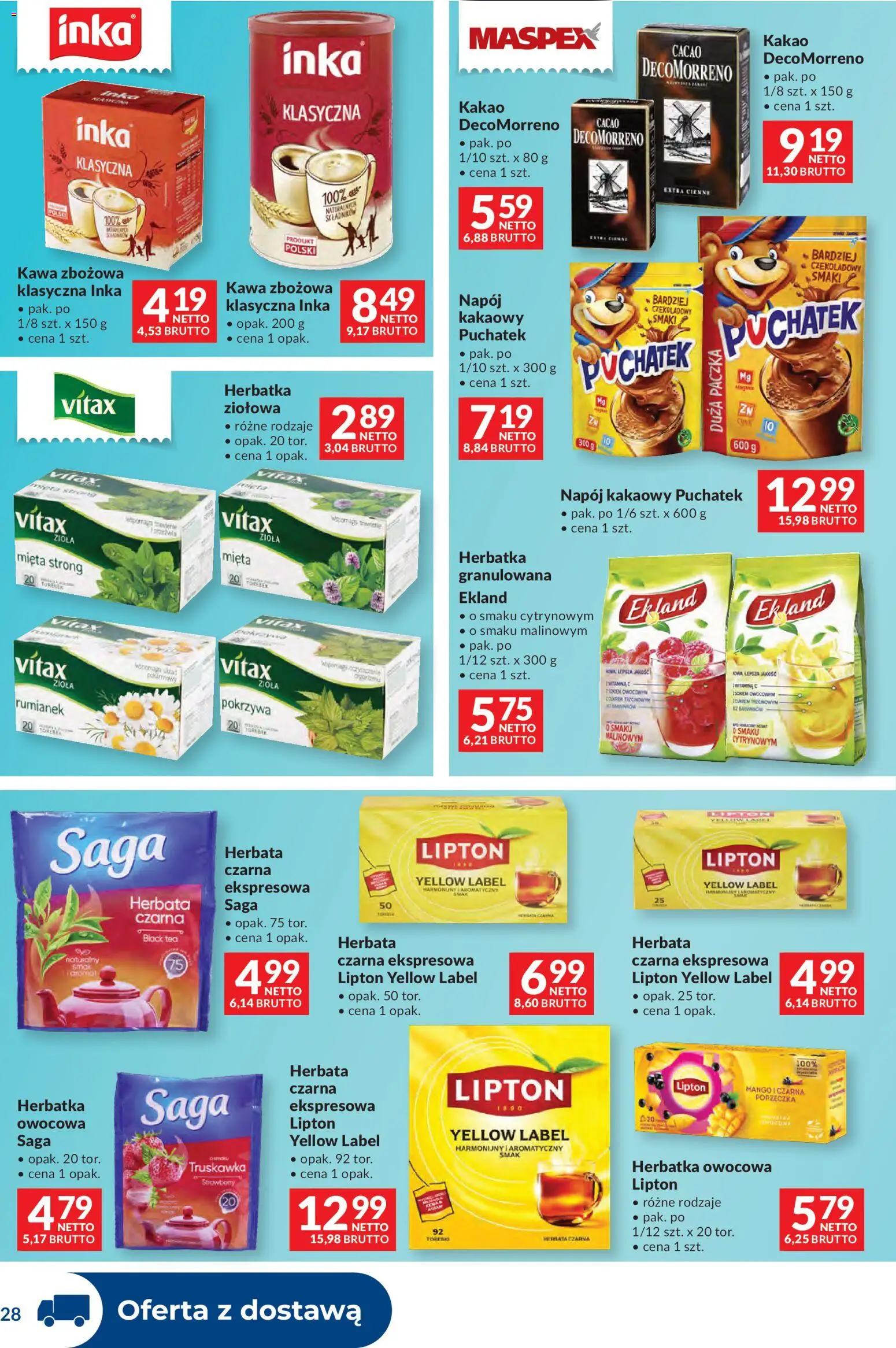 Makro Gazetka - Dystrybucja do sklepów od 09.12.2025 | Strona: 28 | Produkty: Kakao, Mięta, Herbata lipton, Kawa