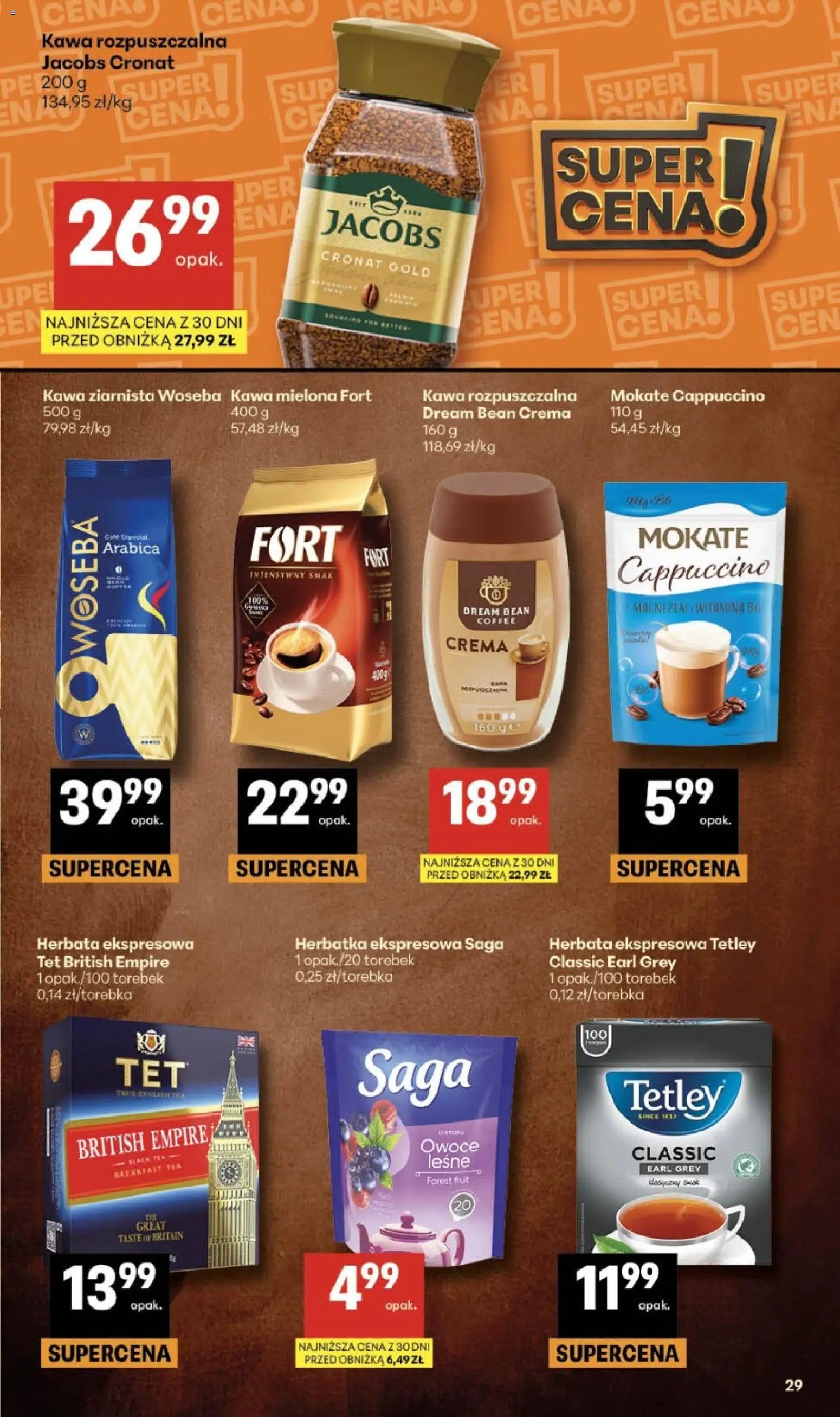 Delikatesy Centrum gazetka - Sklepy Własne od 26.03.2026 | Strona: 29 | Produkty: Kawa ziarnista, Kawa rozpuszczalna, Herbata, Owoce