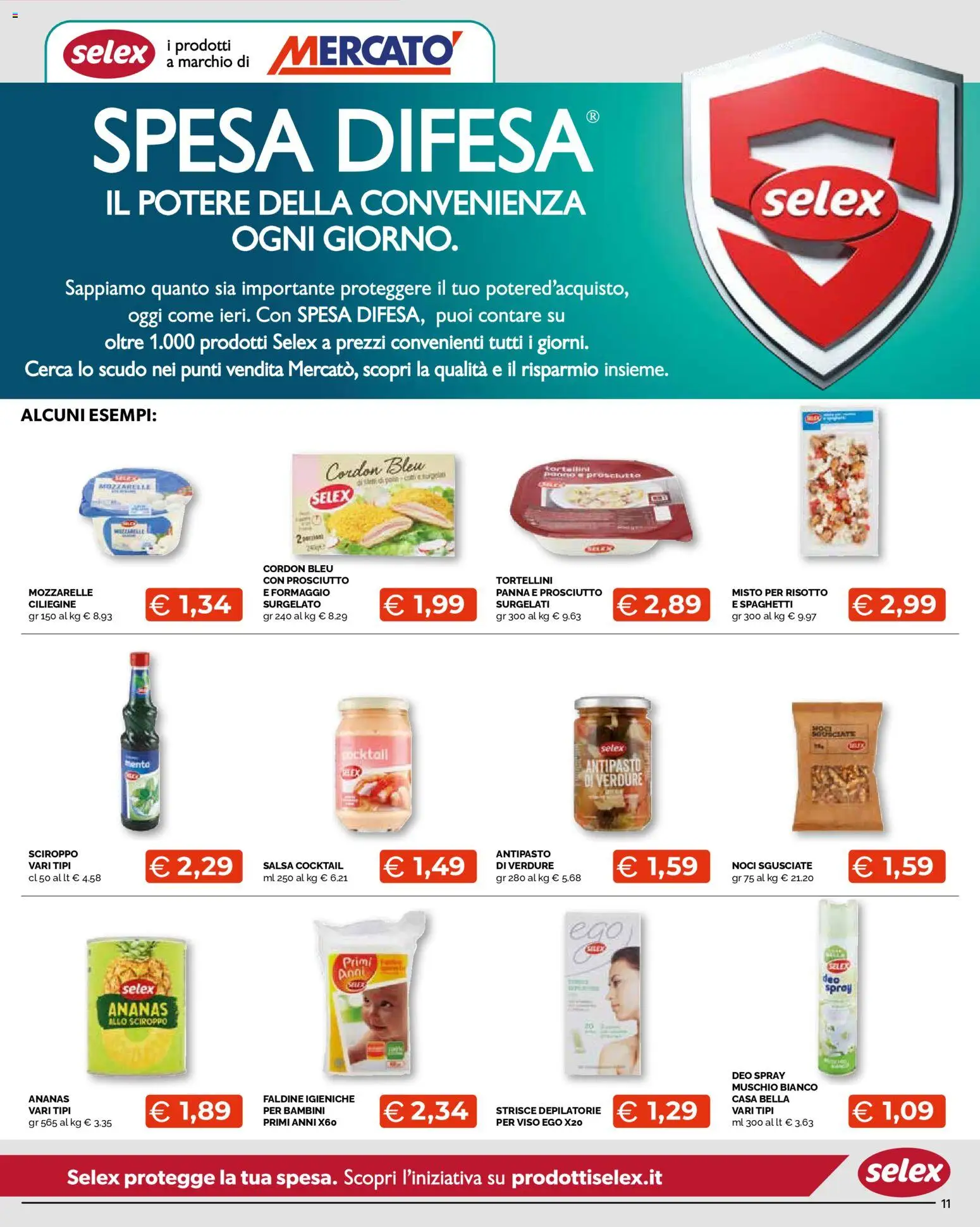 Volantino Mercatò del 20.04.2026 | Pagina: 11 | Prodotti: Panna, Salsa, Prosciutto, Menta