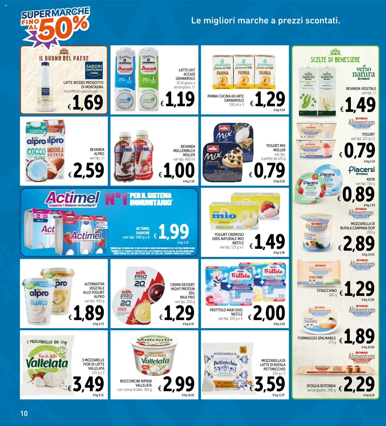 Volantino Spazio Conad del 13.02.2026 | Pagina: 10 | Prodotti: Yogurt, Mozzarella, Latte, Stracchino