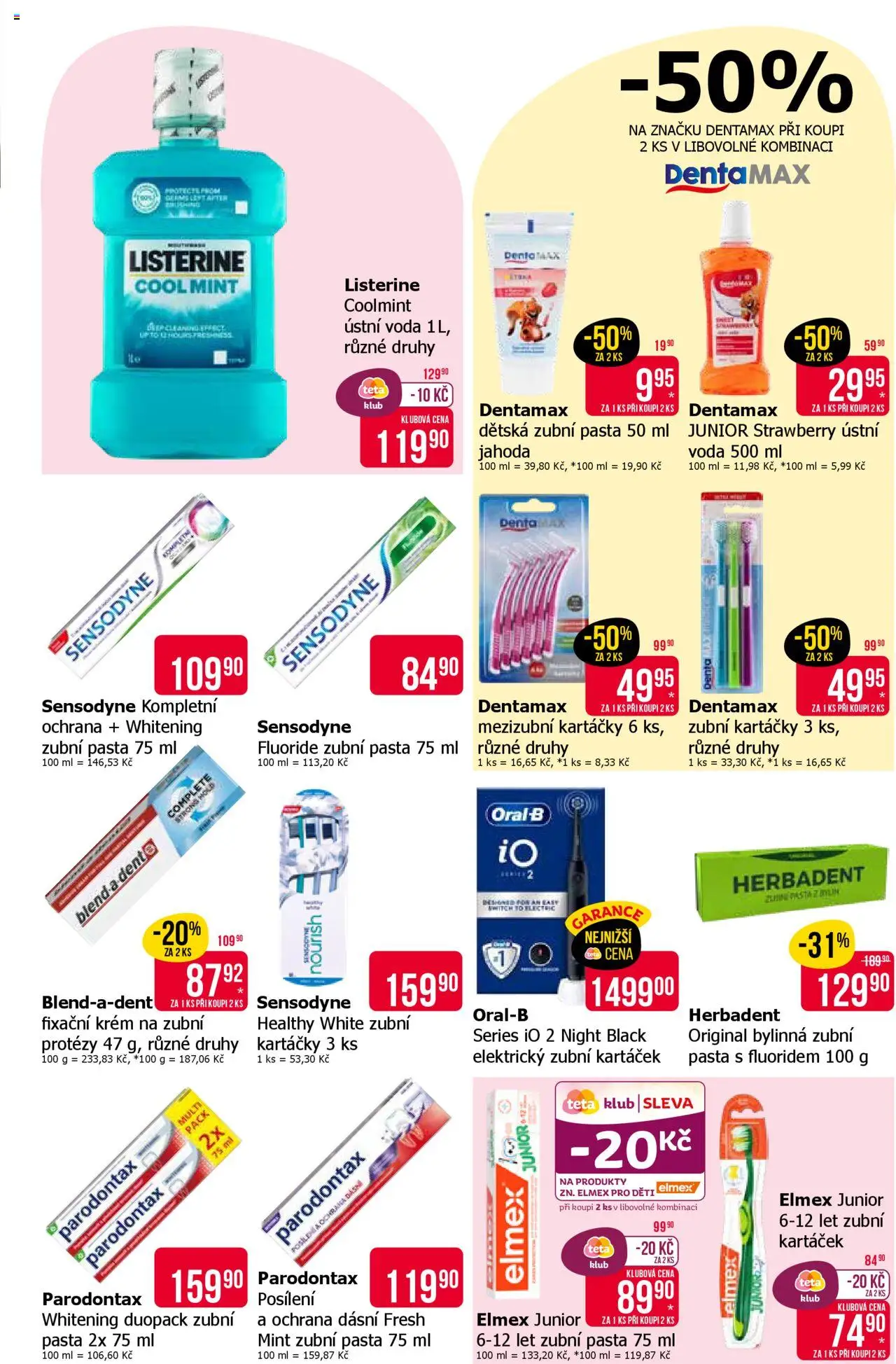 TETA Drogerie leták od 19.06.2025 | Strana: 13 | Produkty: Parodontax, Voda, Mezizubní kartáčky, Listerine