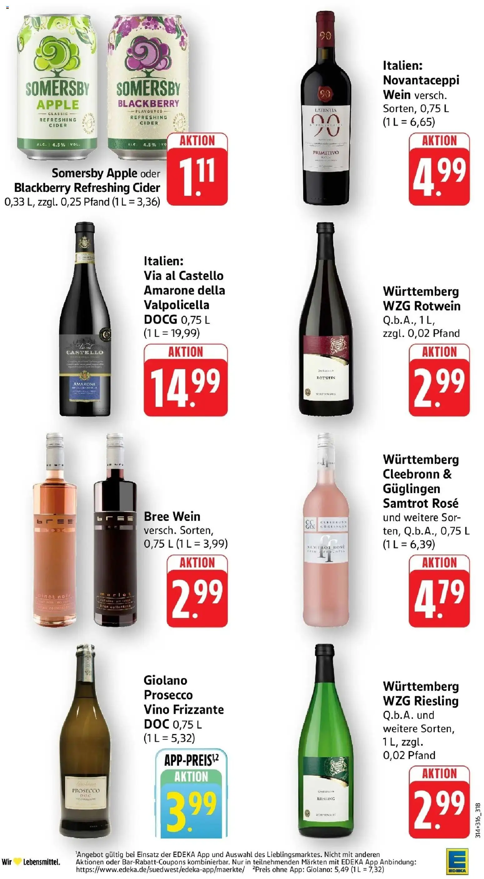 E center Prospekt Schorndorf	 – gültig ab 05.04.2026 | Seite: 36 | Produkte: Rotwein, Merlot, Apple, Prosecco
