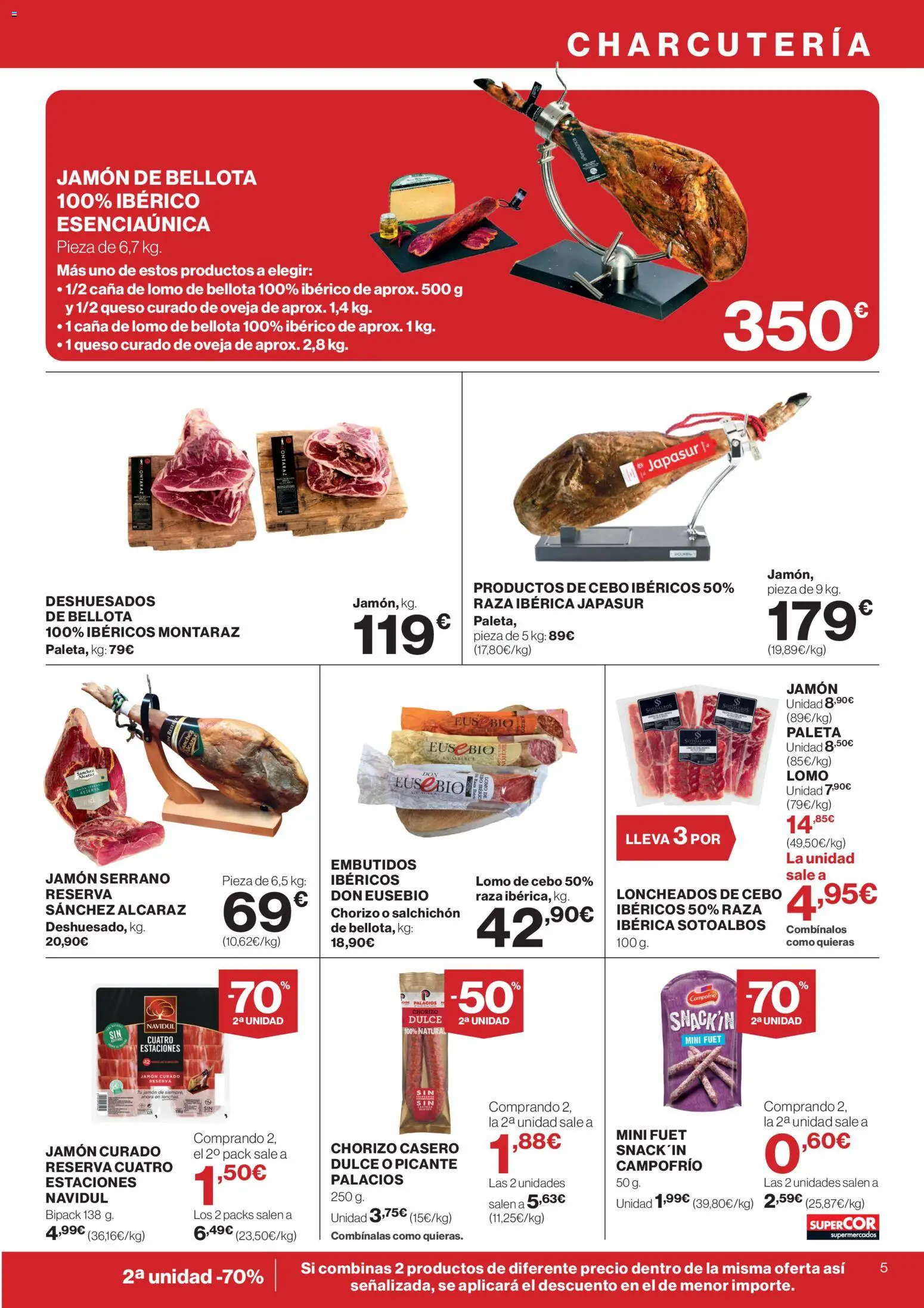 Supercor folleto │ válido desde el 25.03.2026 | Página: 5 | Productos: Jamón serrano, Queso, Jamón, Νυχτικό