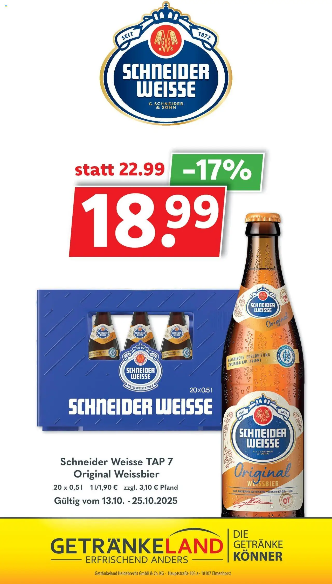 Getränkeland - Getränkeland: Getränkeangebote – gültig ab 13.10.2025 | Seite: 6 | Produkte: Weißbier