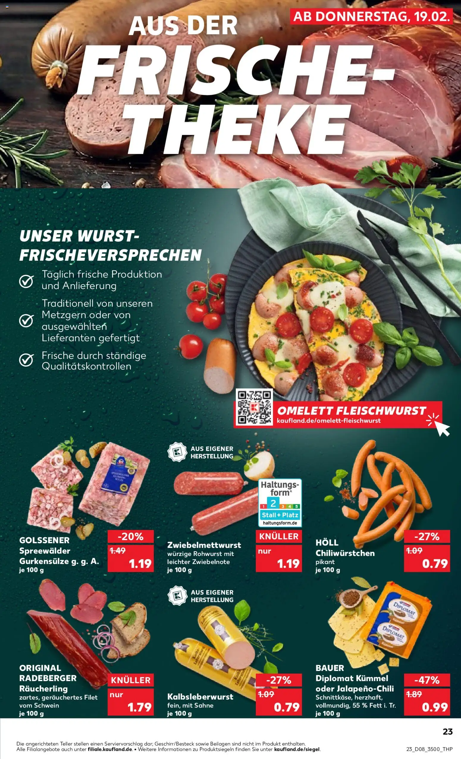 Kaufland prospekt Jena	 – gültig ab 19.02.2026 | Seite: 23 | Produkte: Theke, Wurst, Sahne