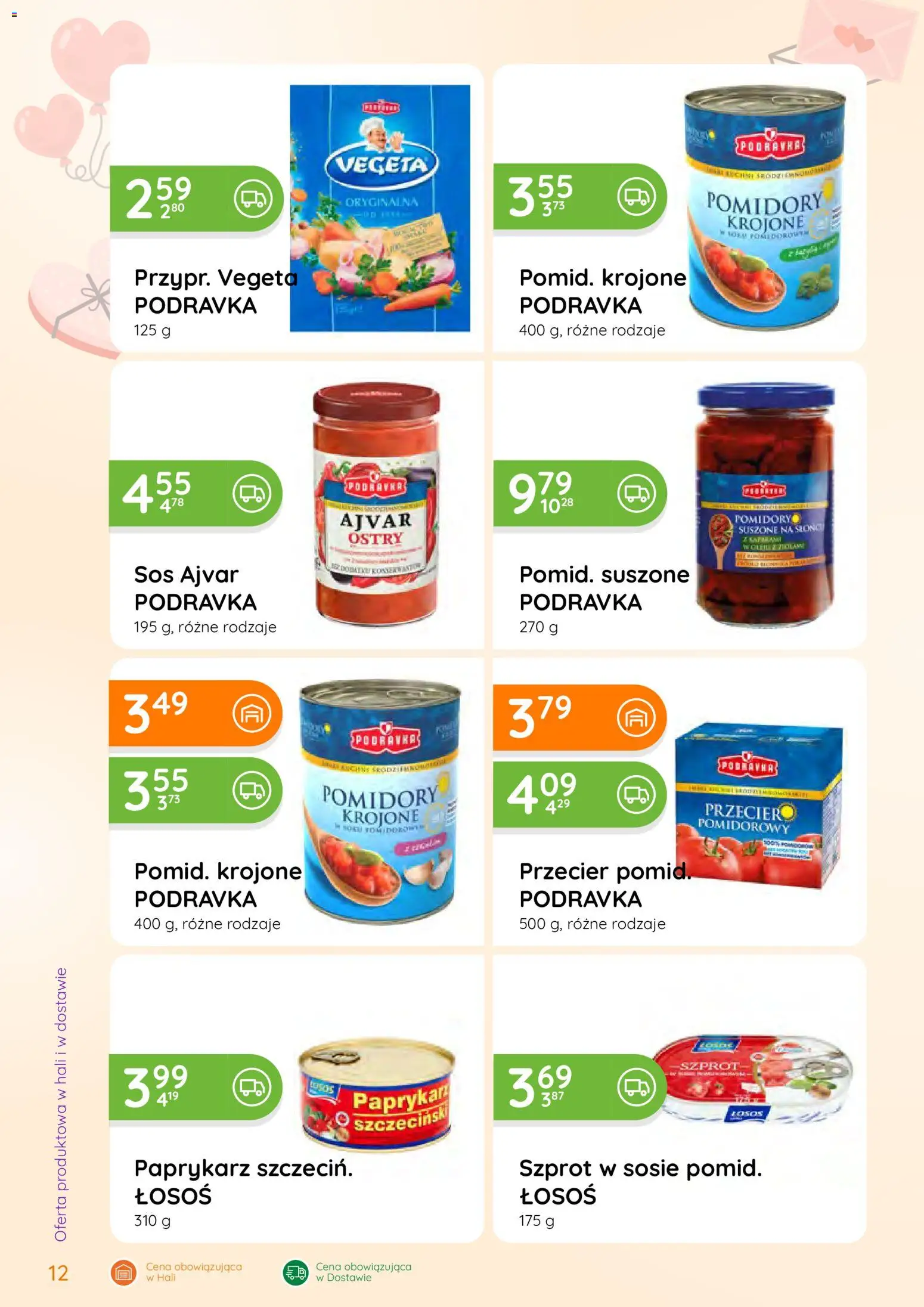 Eurocash Gazetka - Oferta Produktowa od 09.02.2026 | Strona: 12 | Produkty: Paprykarz, Łosoś, Pomidory, Sos