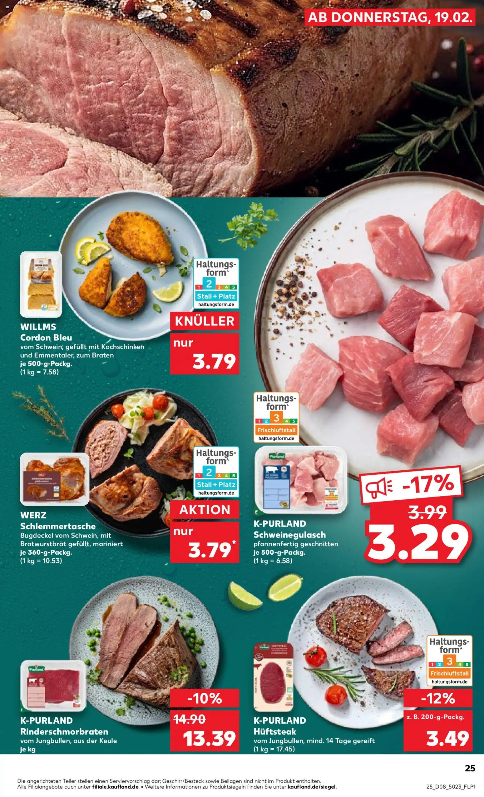 Kaufland prospekt Völklingen	 – gültig ab 19.02.2026 | Seite: 25 | Produkte: Schweinegulasch, Steak