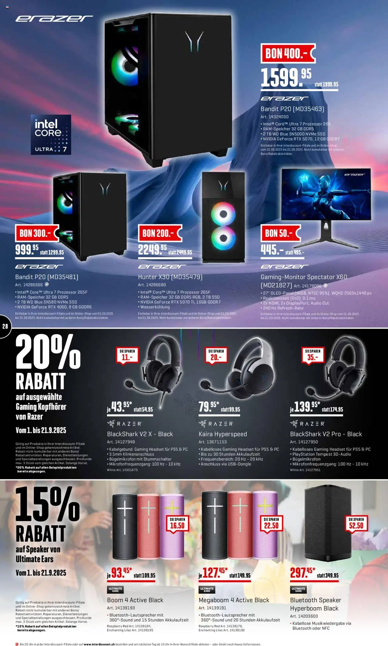 Interdiscount Aktionen Brand Love – gültig ab 08.09.2025 | Seite: 28 | Produkte: Audio, Headset, Pc, Playstation