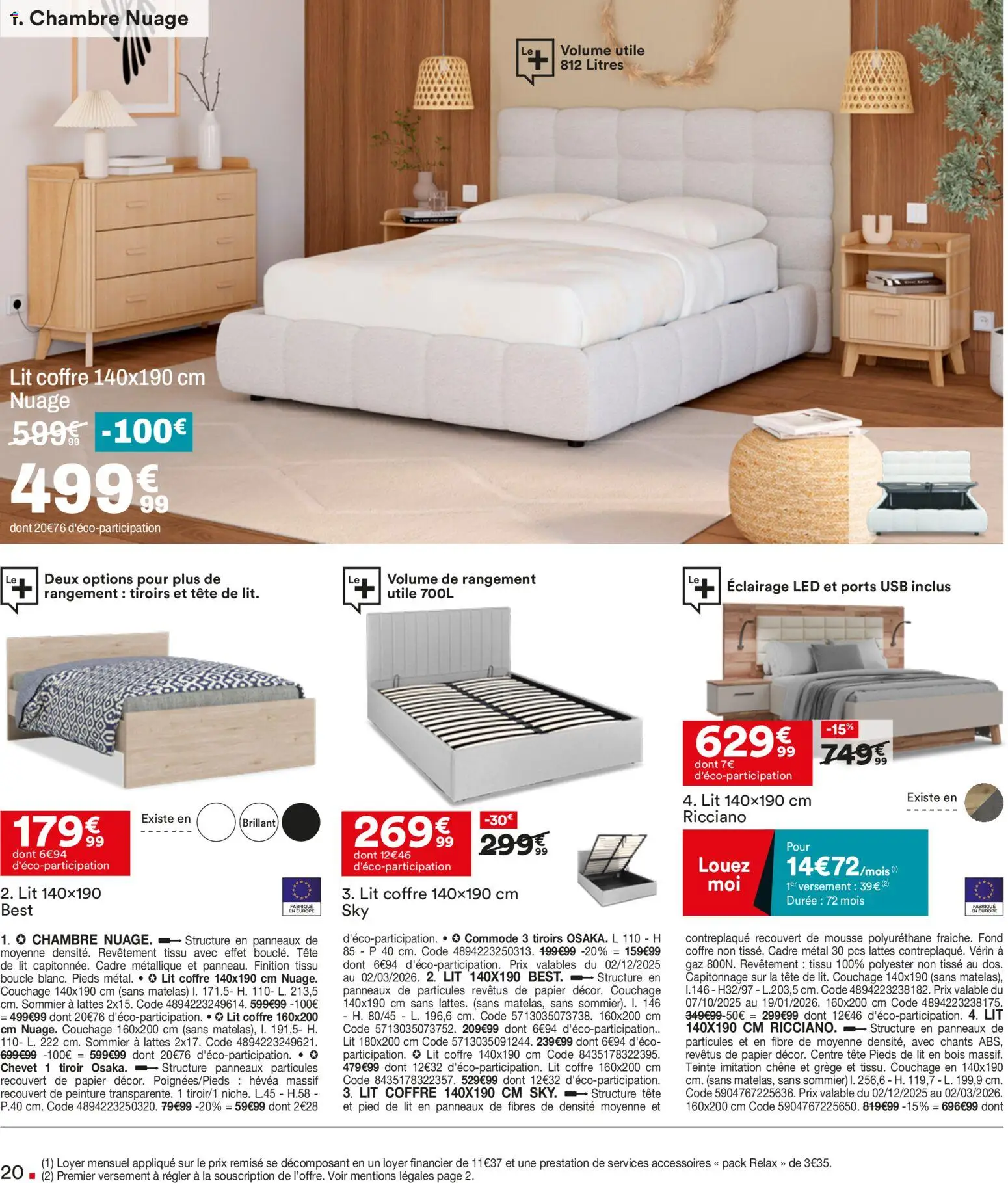 {H1} | Page: 20 | Produits: USB, Mousse, Sommier, Tiroirs