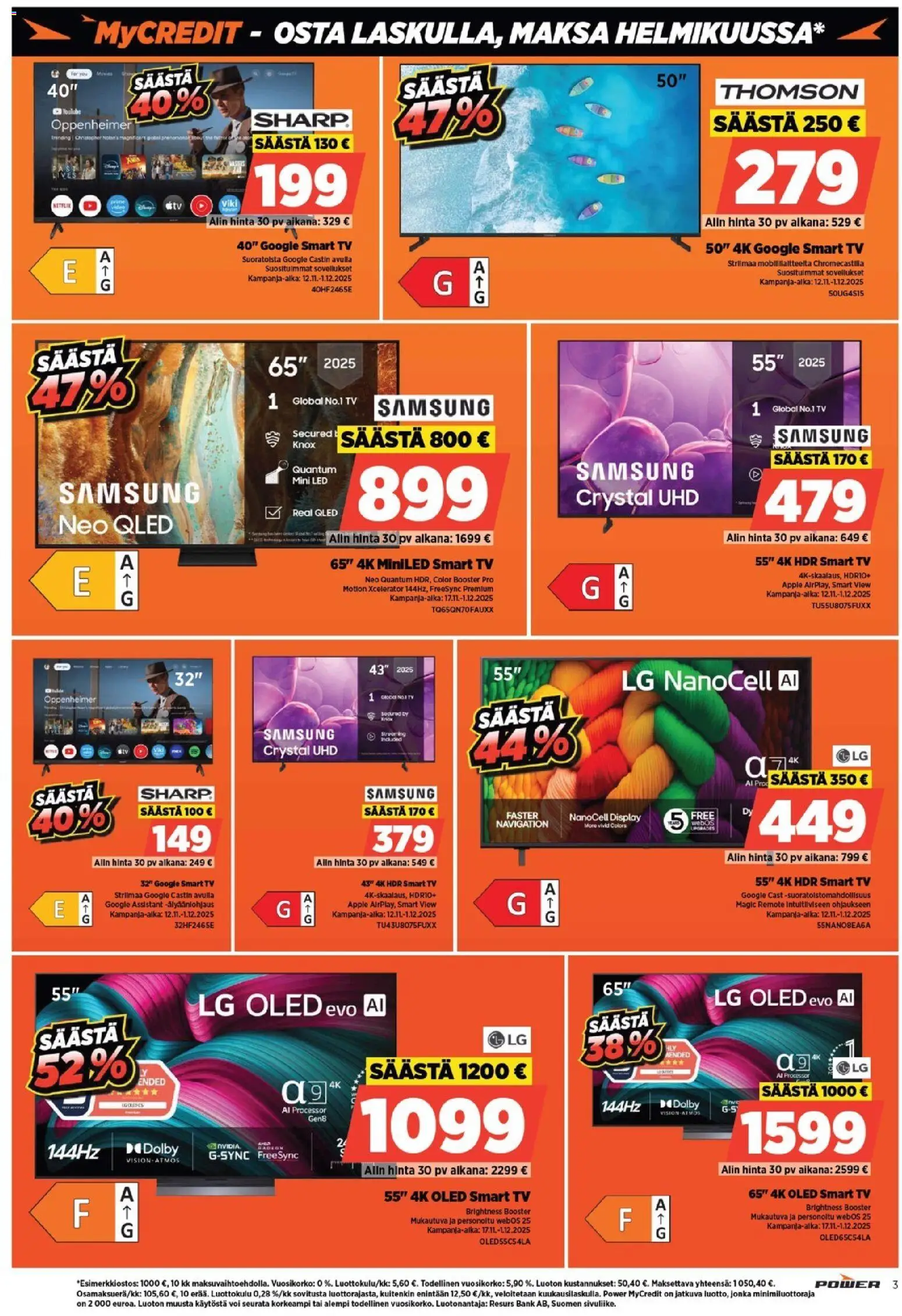 Power - Black Friday – voimassa 24.11.2025 alkaen | Sivu: 3 | Tuotteet: Voi, TV