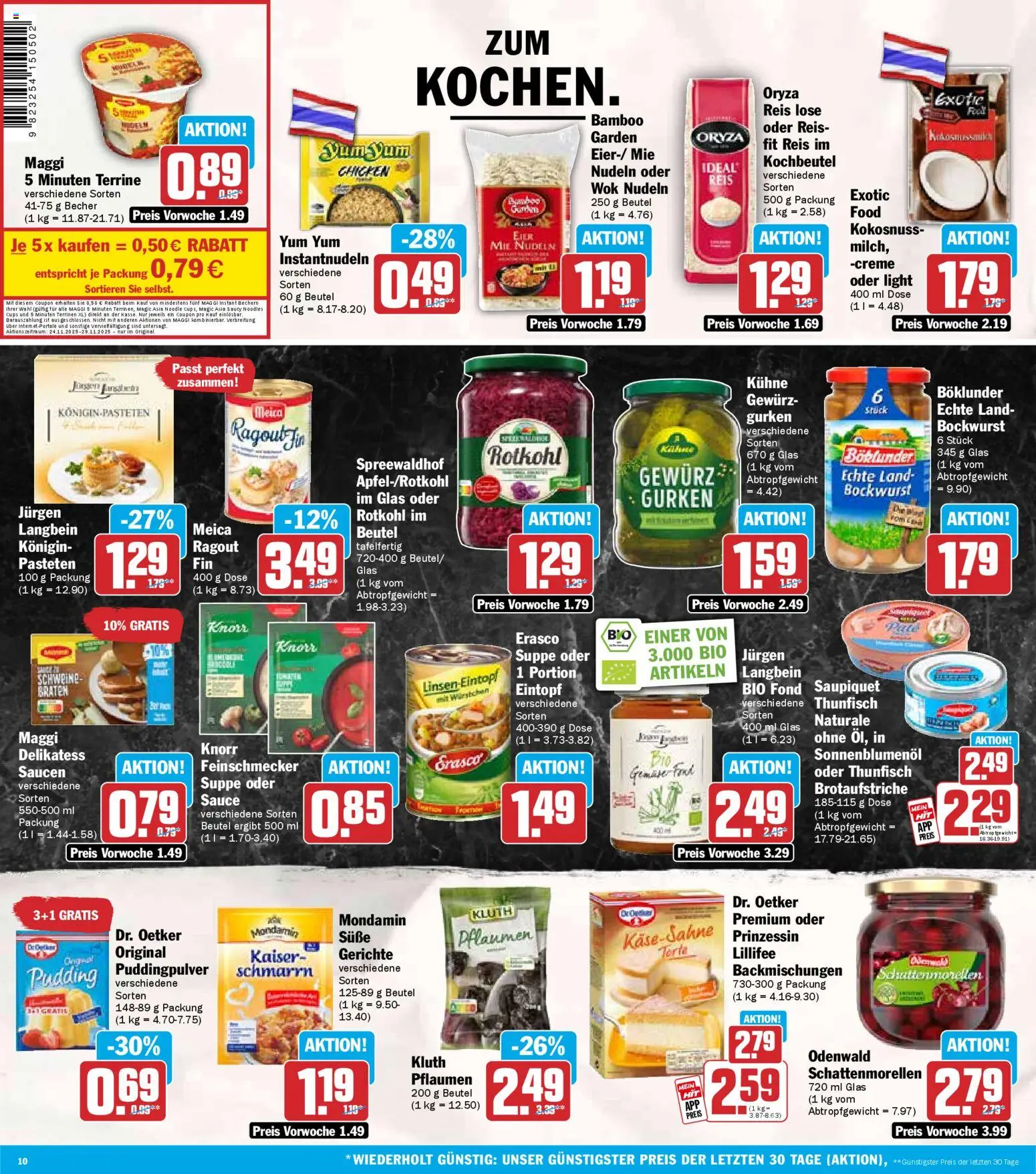 HIT - Wochenprospekt – gültig ab 24.11.2025 | Seite: 10 | Produkte: Thunfisch, Sonnenblumenol, Pudding, Gemüse