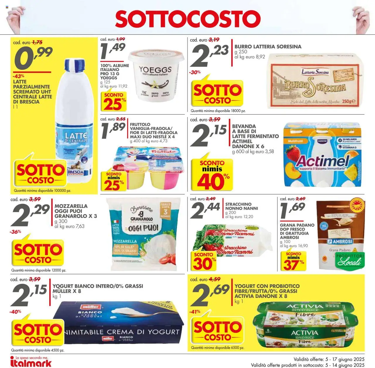 Volantino Italmark del 05.06.2025 | Pagina: 12 | Prodotti: Yogurt, Sale, Tonno, Grana Padano