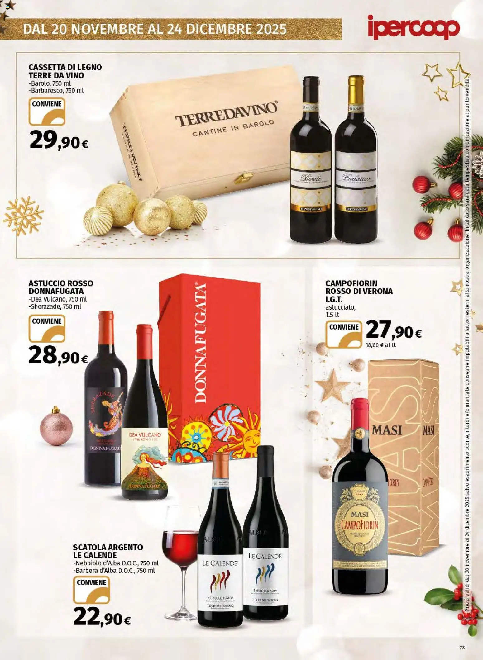 Volantino Ipercoop del 20.11.2025 | Pagina: 73 | Prodotti: Vino, Data, Astuccio, Scatola