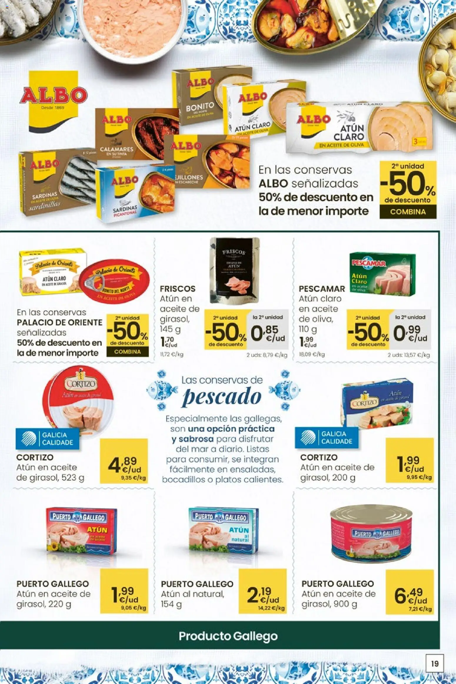 Eroski Quieres ahorrar conmigo │ válido desde el 16.04.2026 | Página: 19 | Productos: Calamares, Sardinillas, Aceite, Aceite de oliva