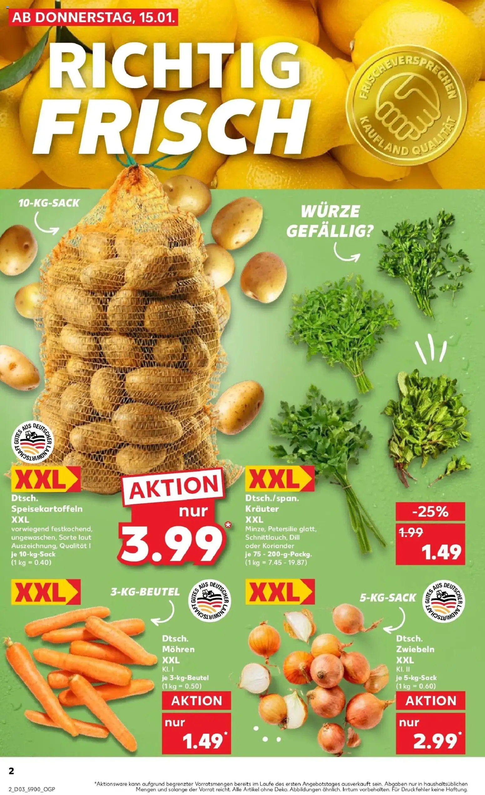 Kaufland prospekt Chemnitz	 – gültig ab 15.01.2026 | Seite: 10 | Produkte: Mohren, Zwiebeln, Petersilie, Dill