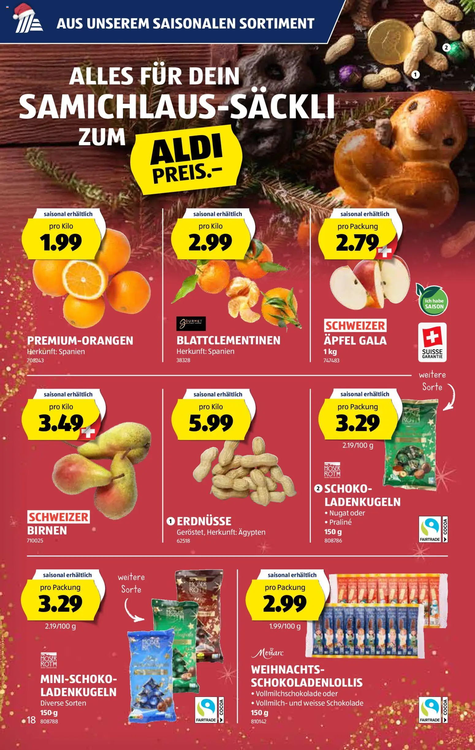 Aldi Aktionen – gültig ab 04.12.2025 | Seite: 19 | Produkte: Erdnüsse, Schokolade, Äpfel