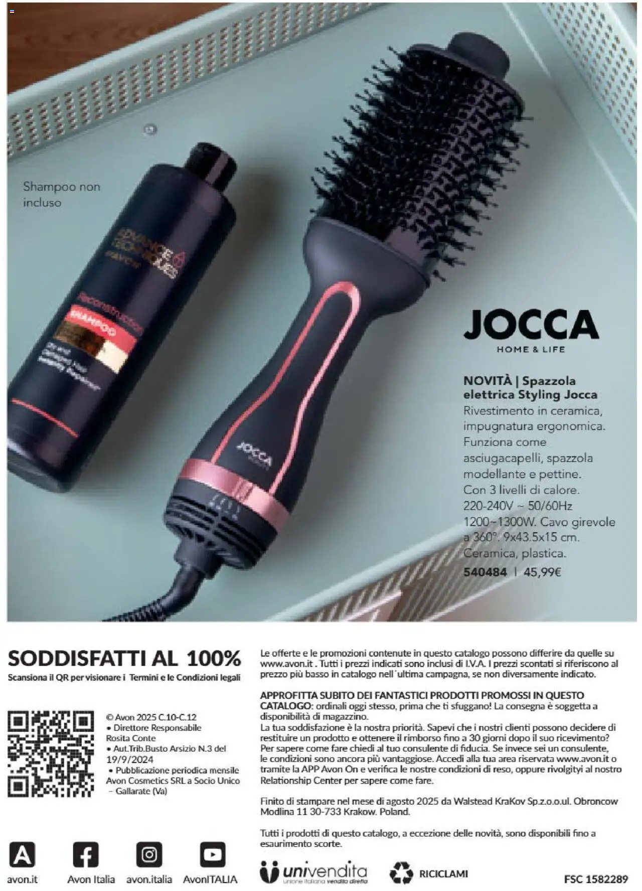 Volantino Avon del 01.10.2025 | Pagina: 28 | Prodotti: Spazzola, Shampoo, Spazzola elettrica, Cavo