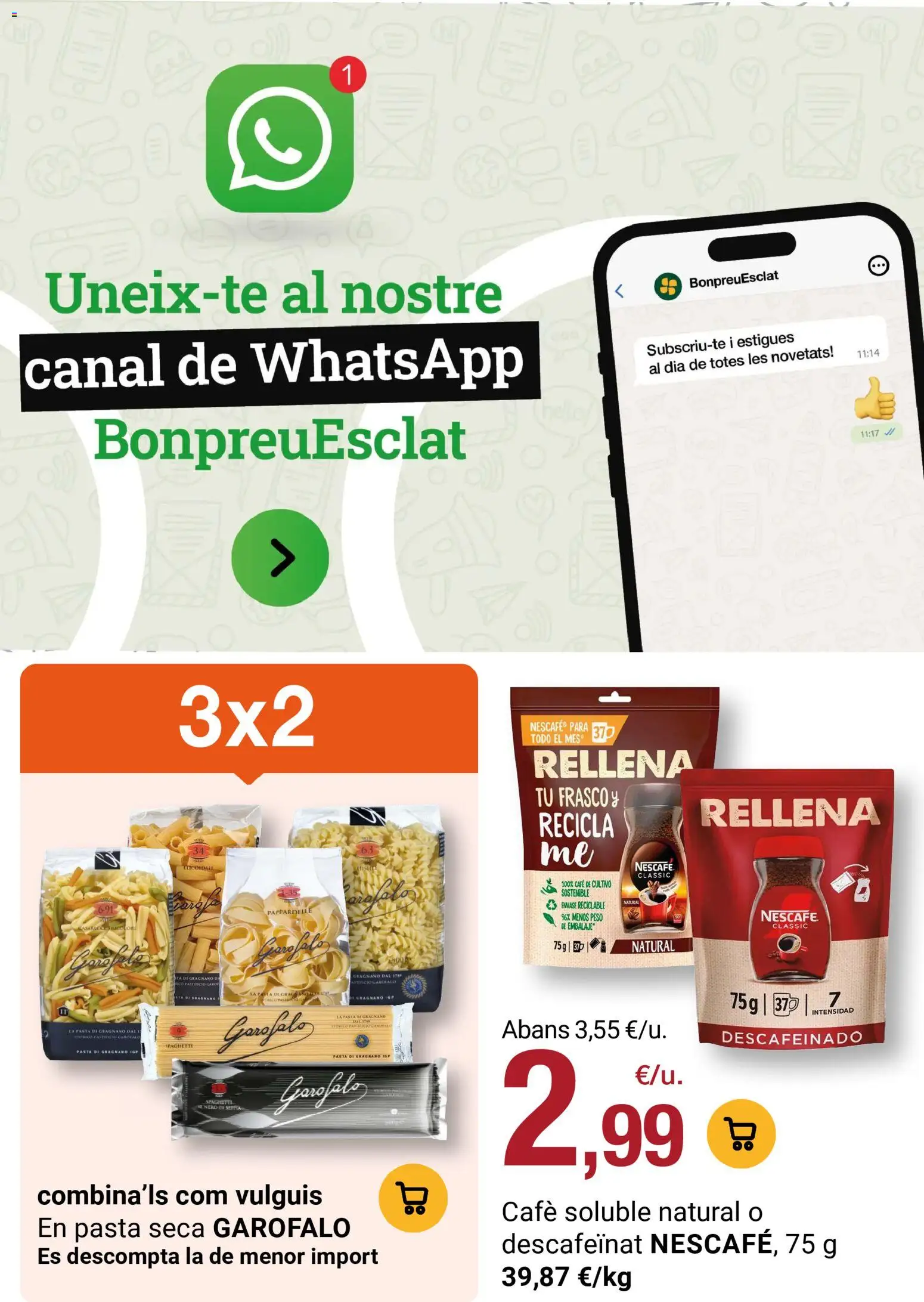 Bonpreu folleto │ válido desde el 17.03.2026 | Página: 74 | Productos: Café, Pasta, Μηχανή καφέ, Peso