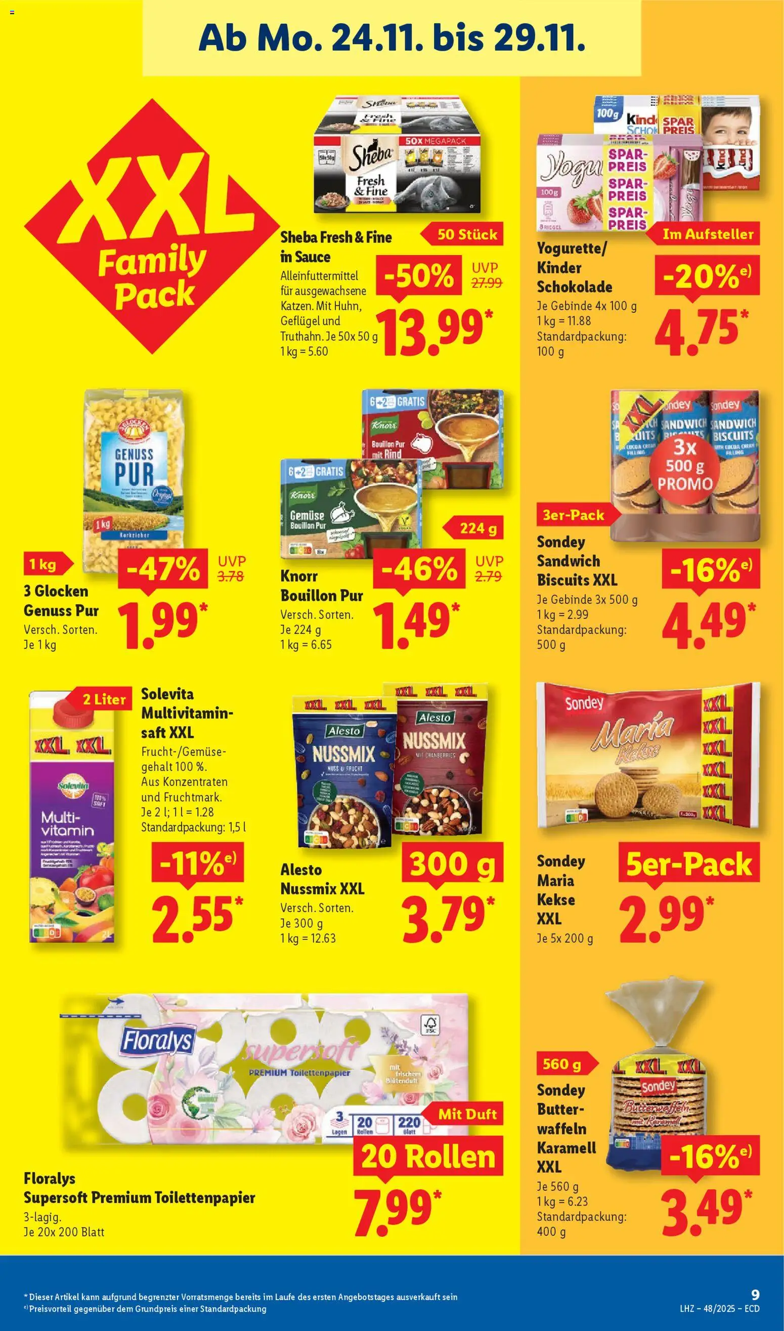 Lidl - Prospekt – gültig ab 24.11.2025 | Seite: 9 | Produkte: Butter, Duft, Knorr, Toilettenpapier