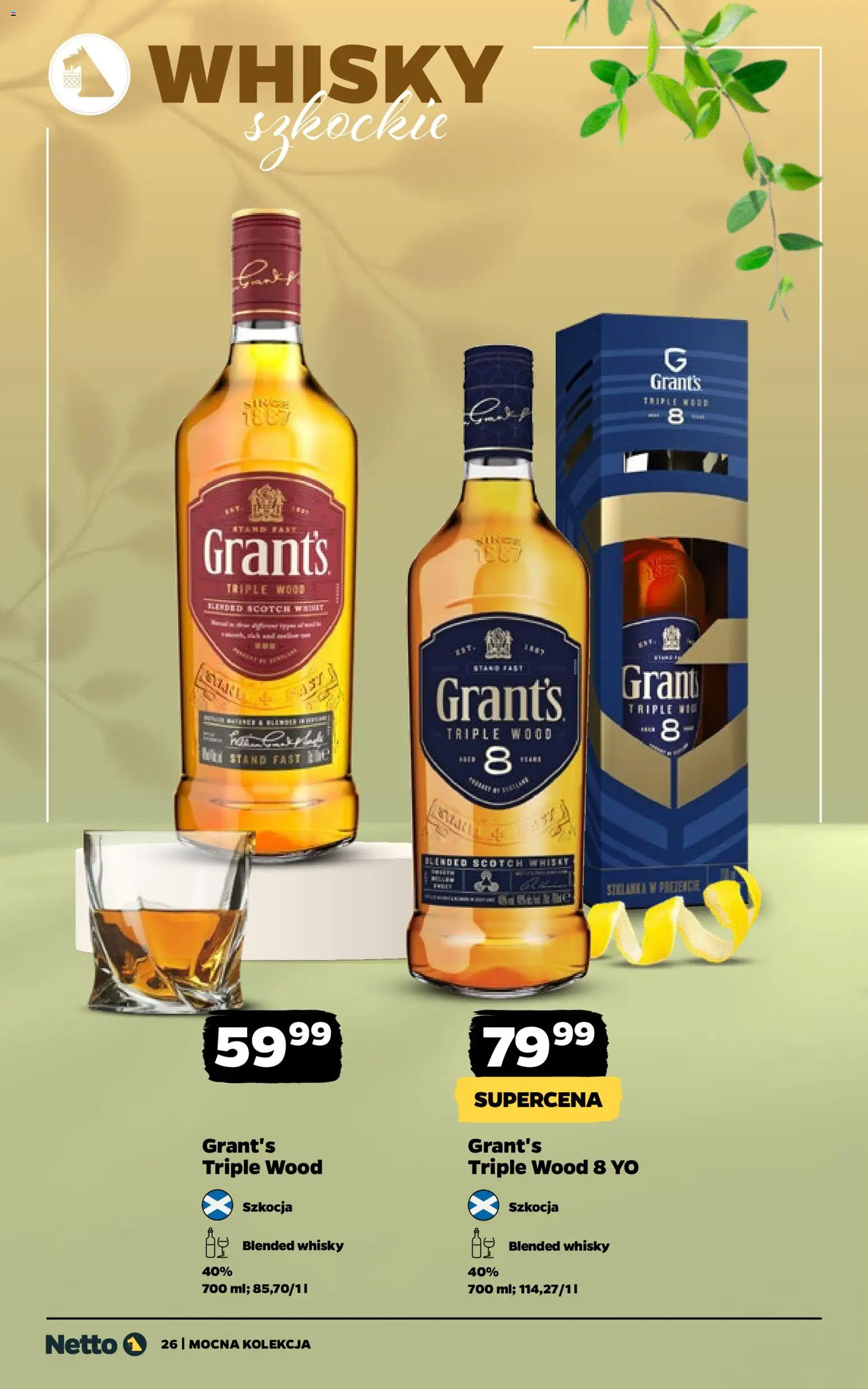 Netto gazetka - Alkohole mocne od 16.03.2026 | Strona: 26 | Produkty: Grant's, Whisky