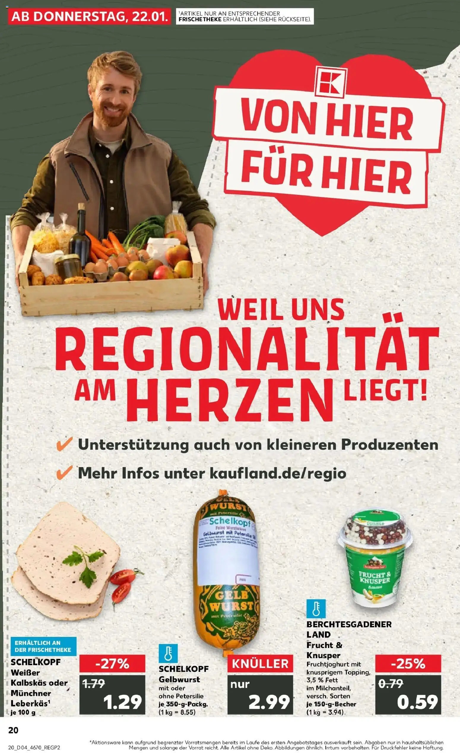 Kaufland prospekt Unterschleißheim	 – gültig ab 25.01.2026 | Seite: 20 | Produkte: Fruchtjoghurt, Wurst, Petersilie