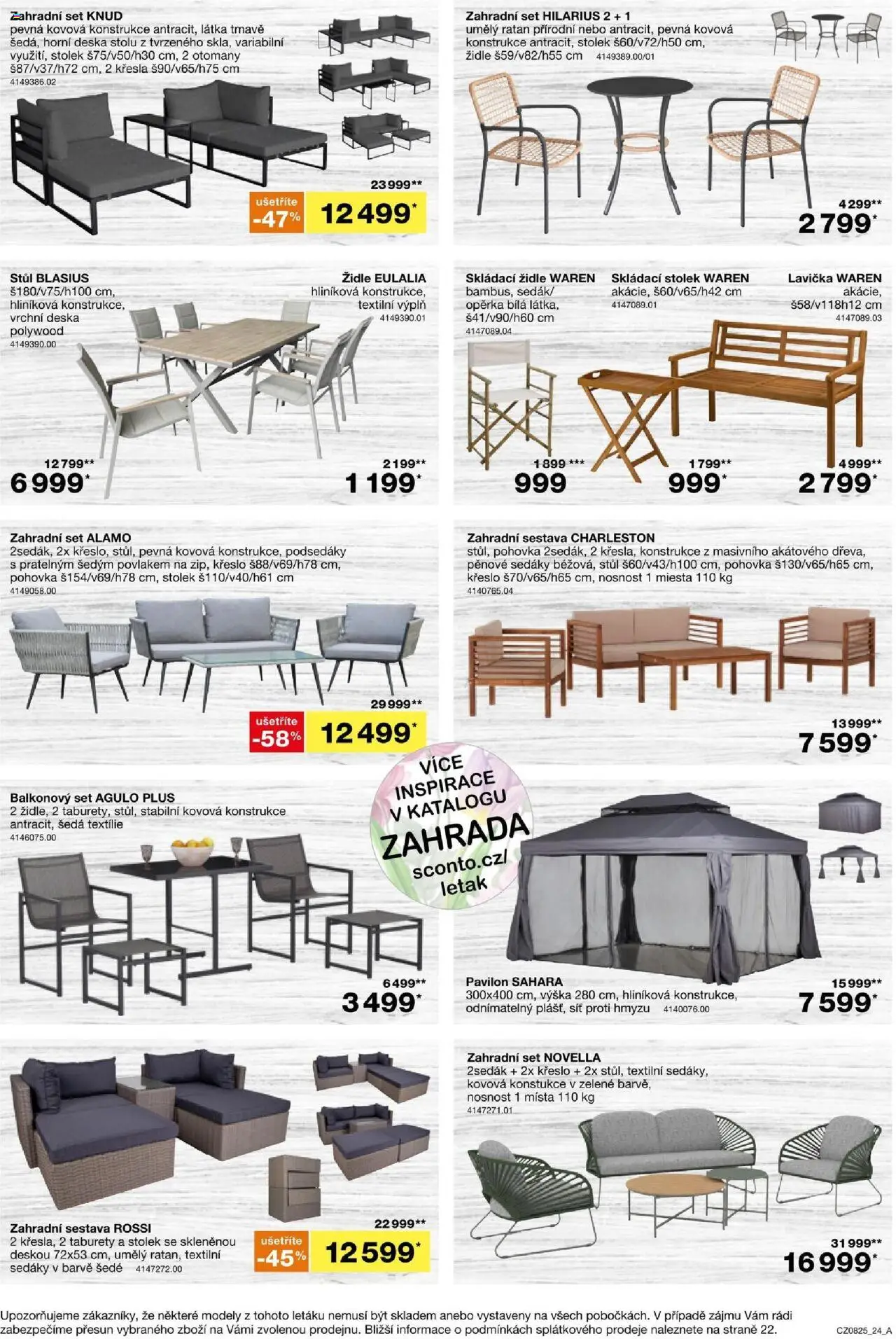 Sconto nábytek leták od 18.06.2025 | Strana: 24 | Produkty: Zahrada, Síť proti hmyzu, Modely, Stolek