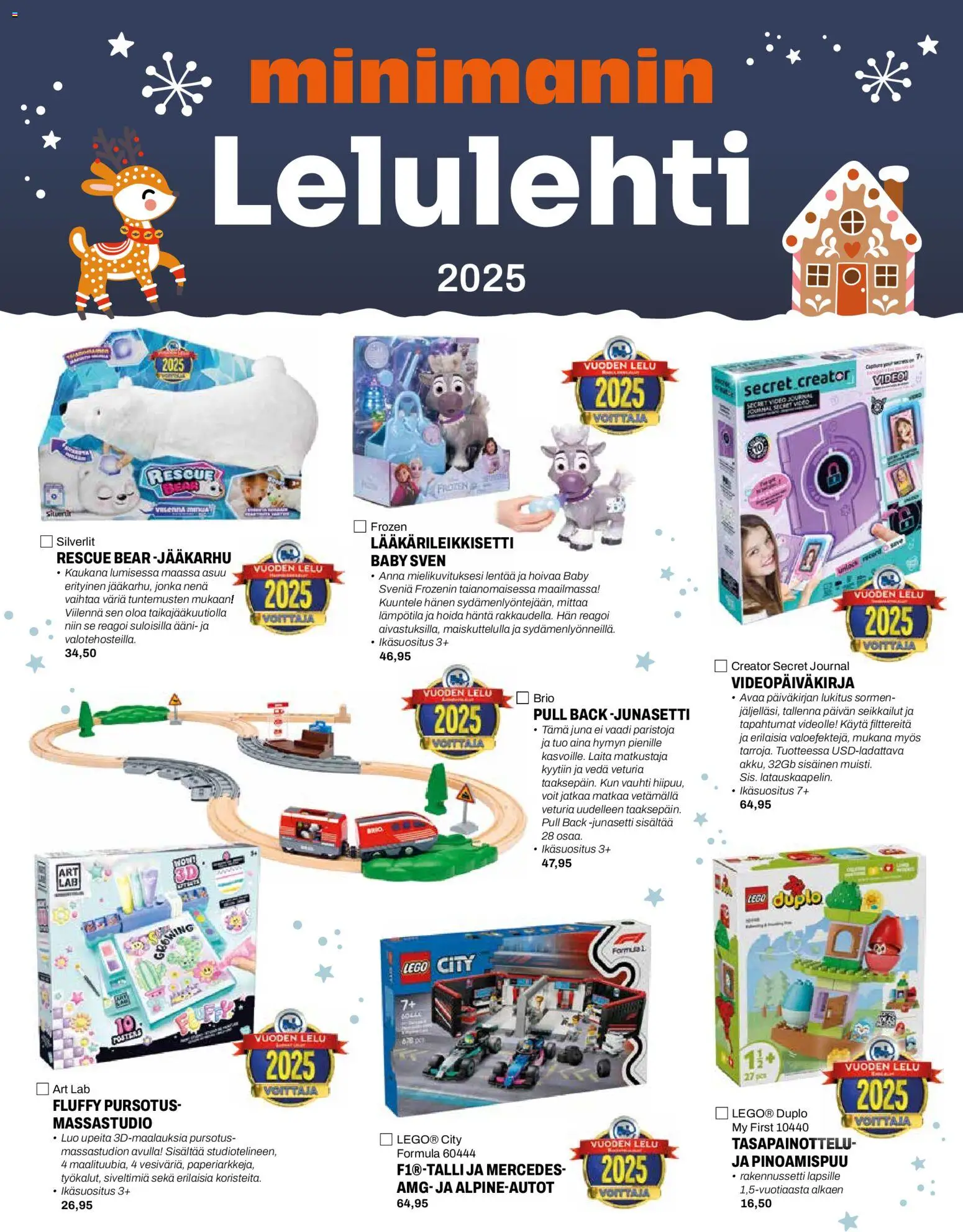 Minimani - Lelulehti 2025 – voimassa 12.11.2025 alkaen | Sivu: 1 | Tuotteet: Video