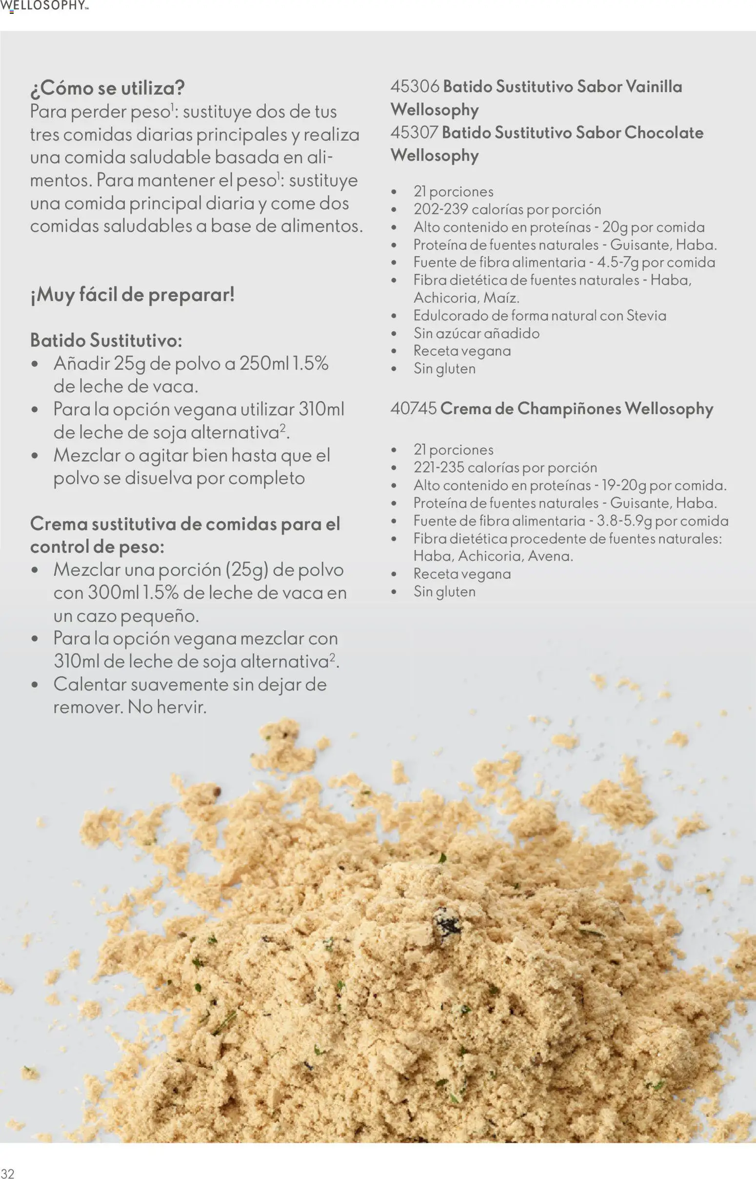 Oriflame - Guía Wellosophy │ válido desde el 01.11.2023 | Página: 32 | Productos: Polvo, Leche, Crema, Peso