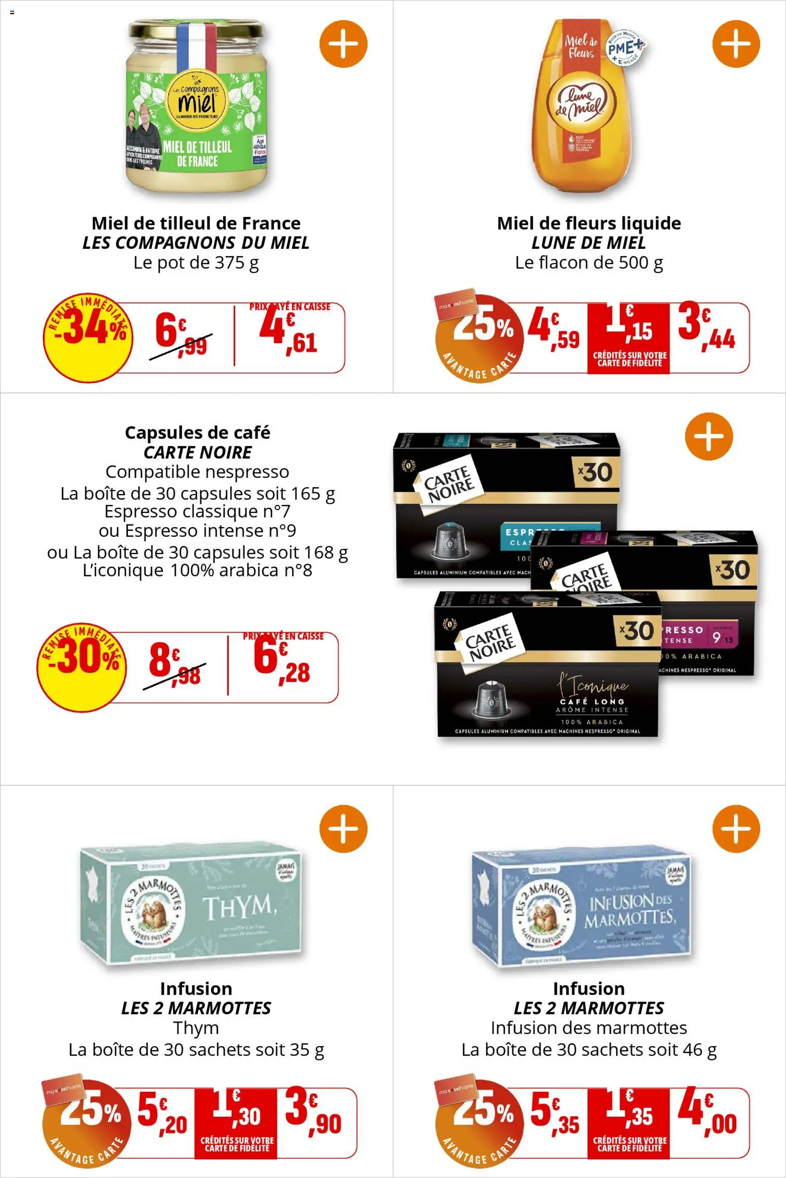 {H1} | Page: 17 | Produits: Infusion, Miel, Café