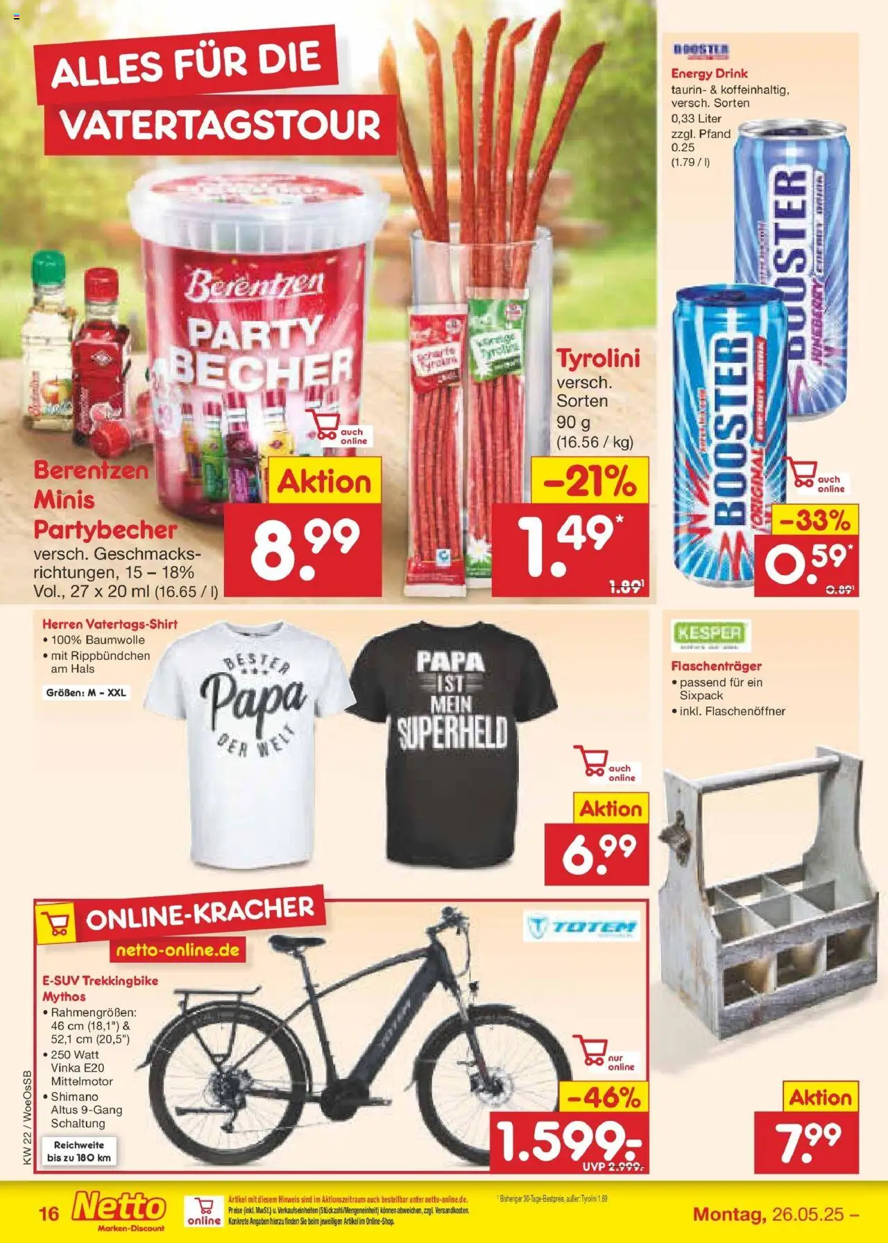 Netto Marken-Discount prospekt Gemmingen	 - gültig ab dem 26.05.2025 | Seite: 20 | Produkte: T-Shirt, Energy, E-Bike, Berentzen