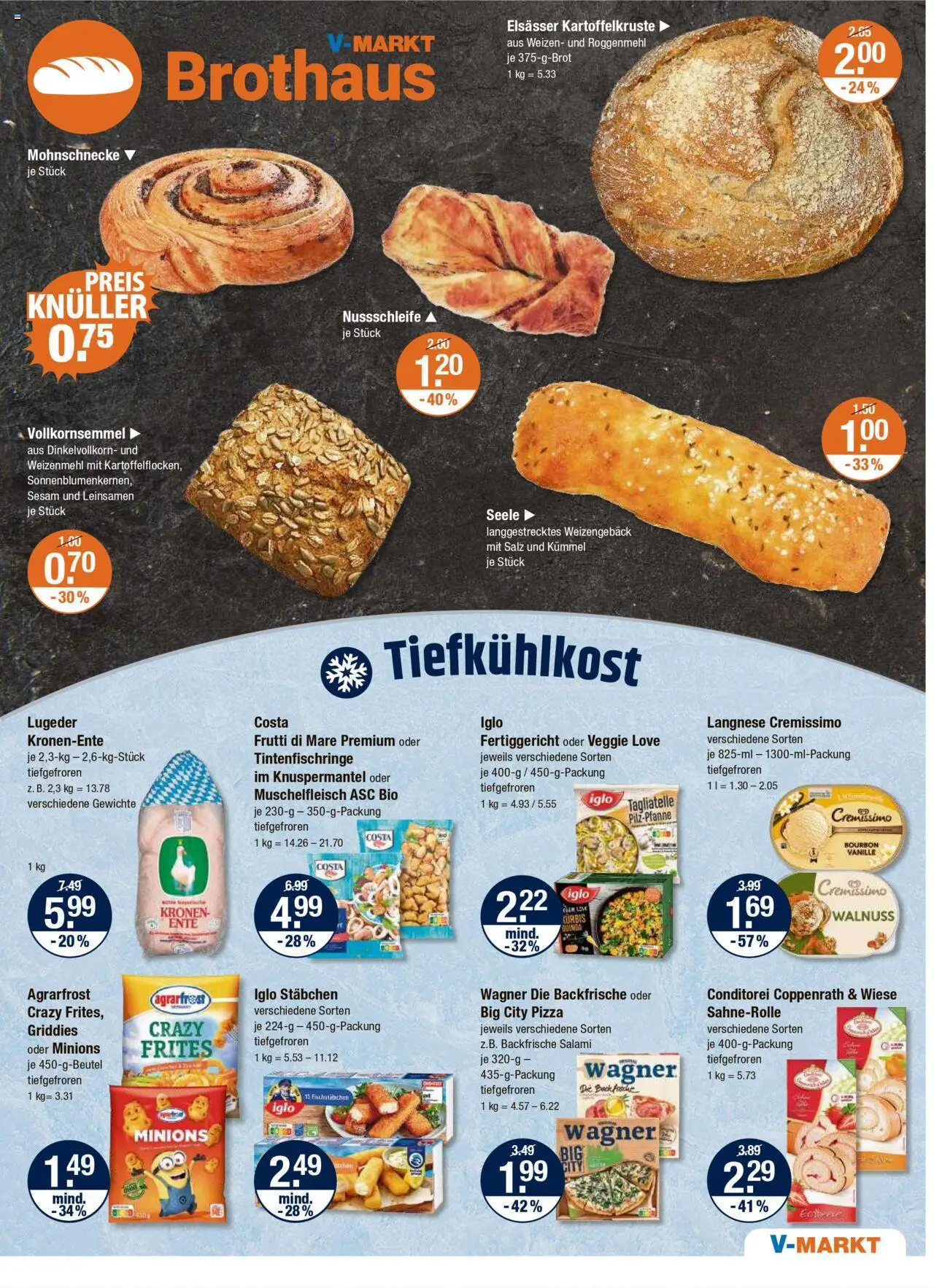 V-Markt - Hallertau / Oberpfalz – gültig ab 16.10.2025 | Seite: 9 | Produkte: Langnese cremissimo, Salz, Salami, Pizza