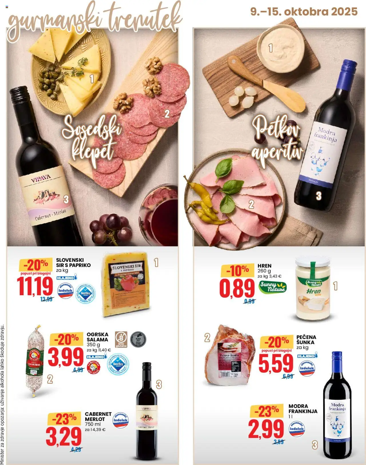 Novi Eurospin katalog ponudbe – veljaven od 09.10.2025 | Stran: 5 | Izdelki: Sir, Salama, Sunka