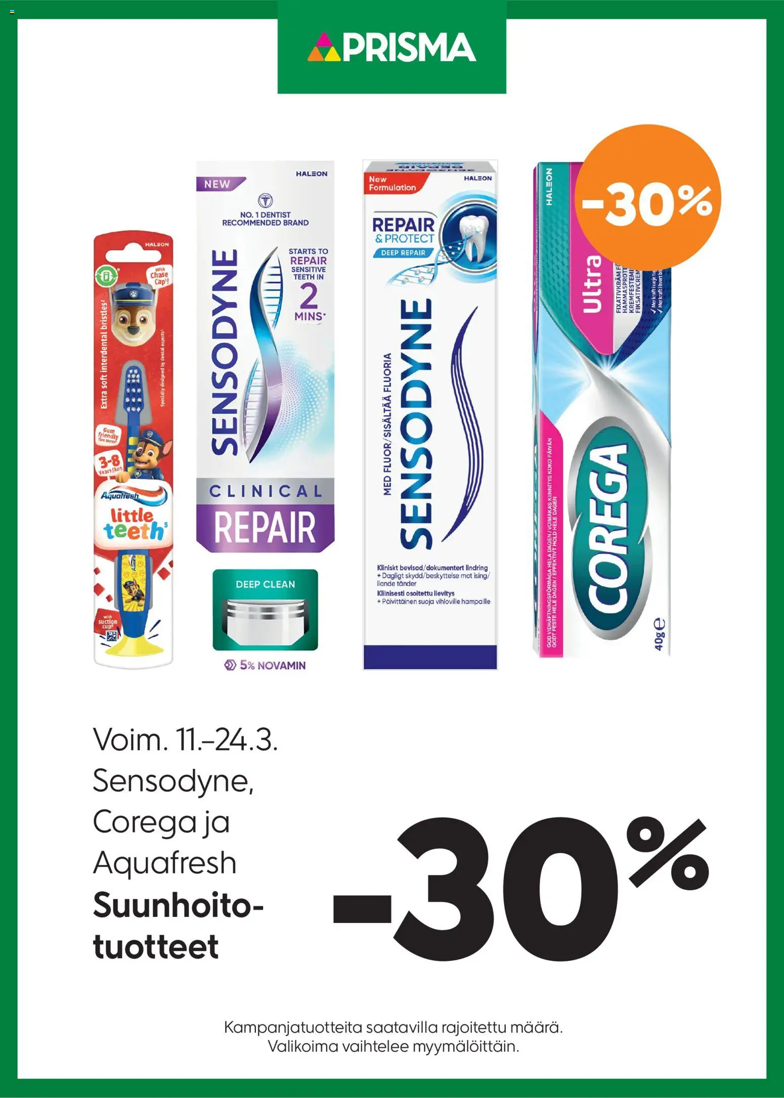Prisma tarjoukset Suunhoitotuotteet – voimassa 11.03.2026 alkaen | Sivu: 1