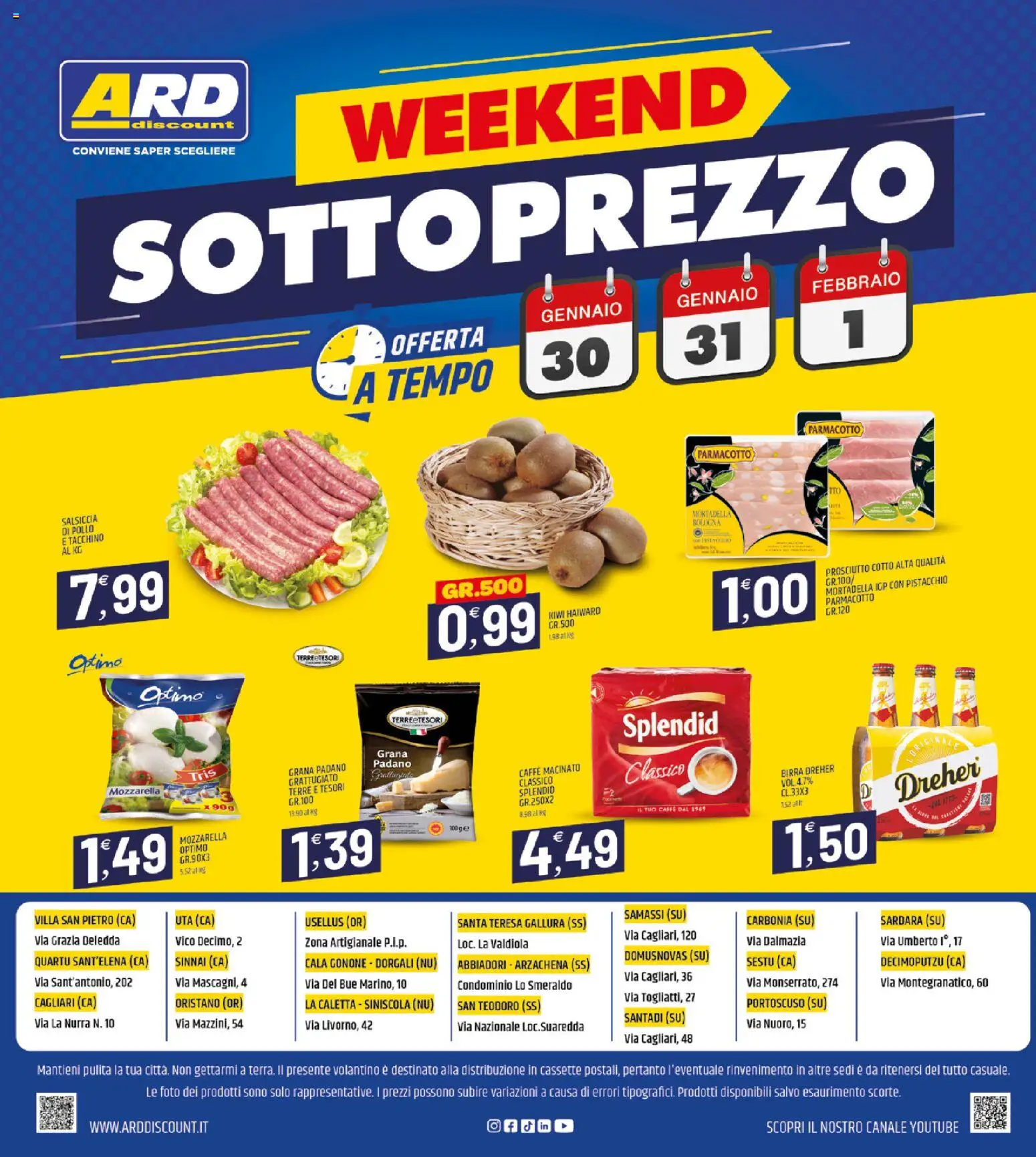 Volantino ARD Discount del 20.01.2026 | Pagina: 20 | Prodotti: Prosciutto Cotto, Mozzarella, Salsiccia, Mortadella
